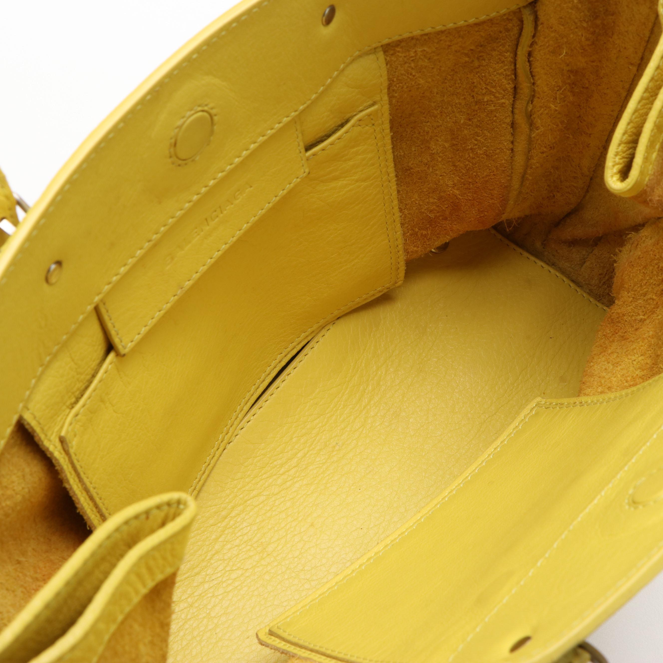Balenciaga Twiggy Yellow Leather Handbag