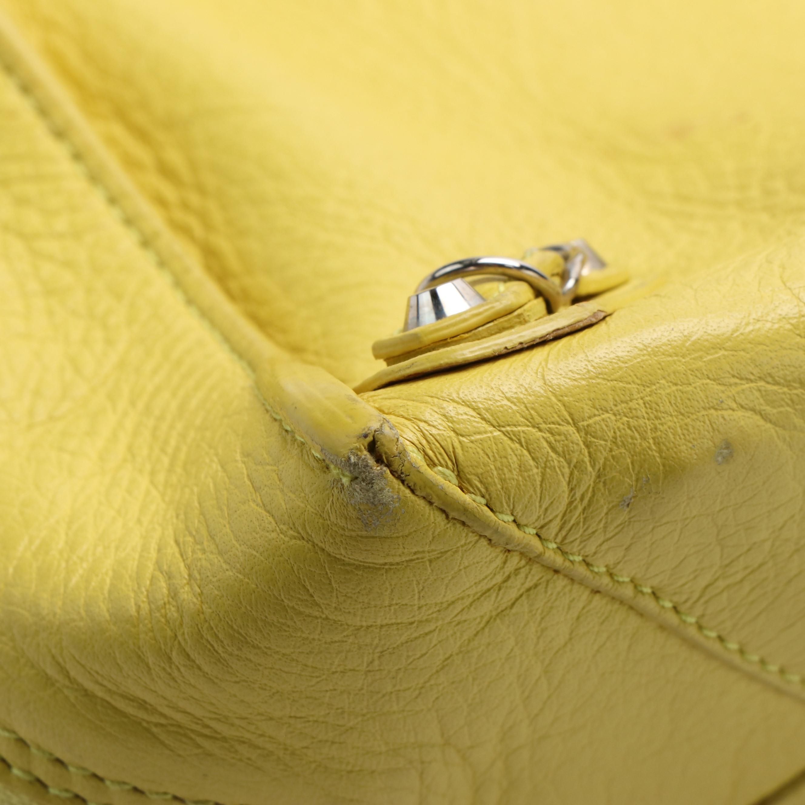 Balenciaga Twiggy Yellow Leather Handbag
