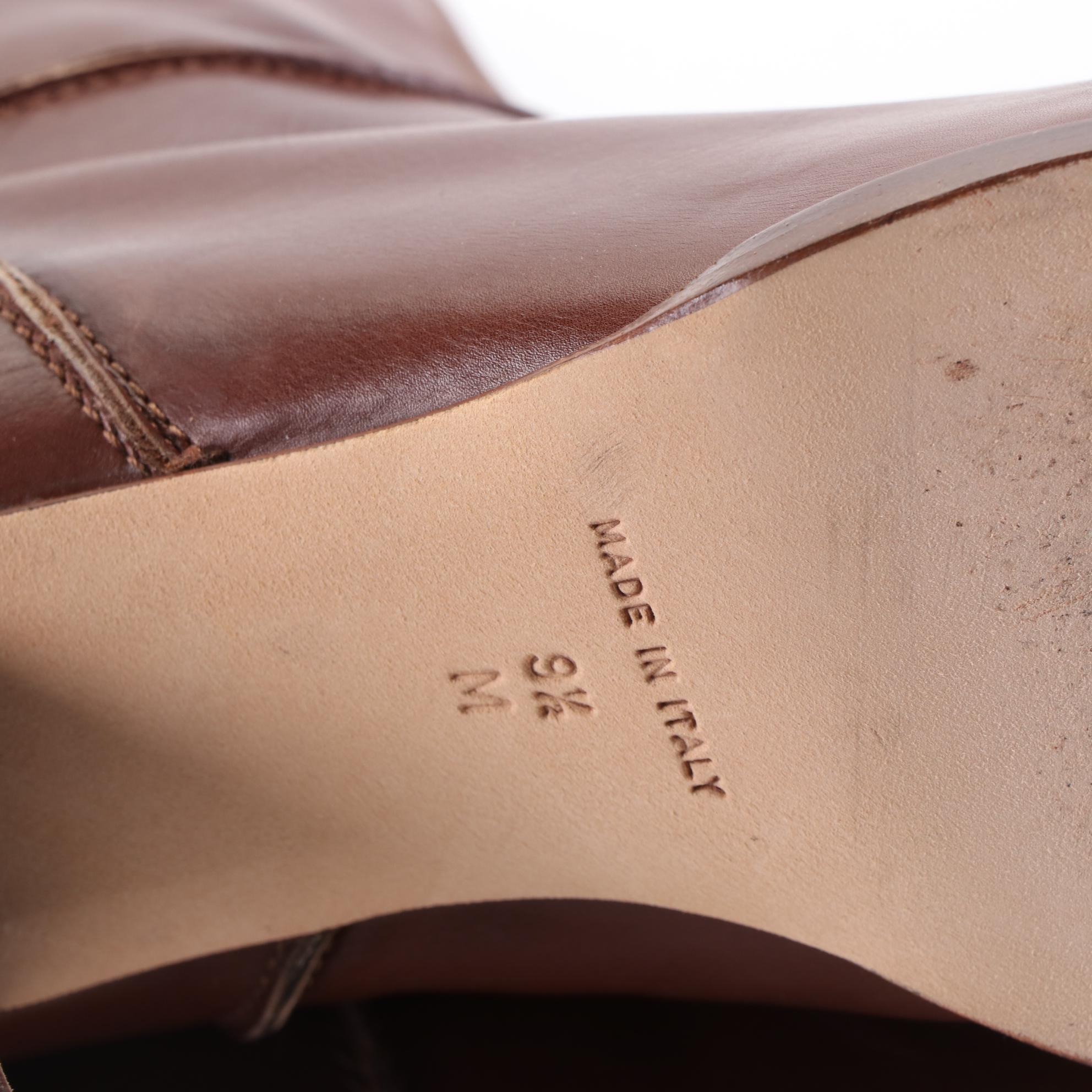 Michael Kors Brown Leather and Aquatalia Black Patent Leather Knee-High Boots