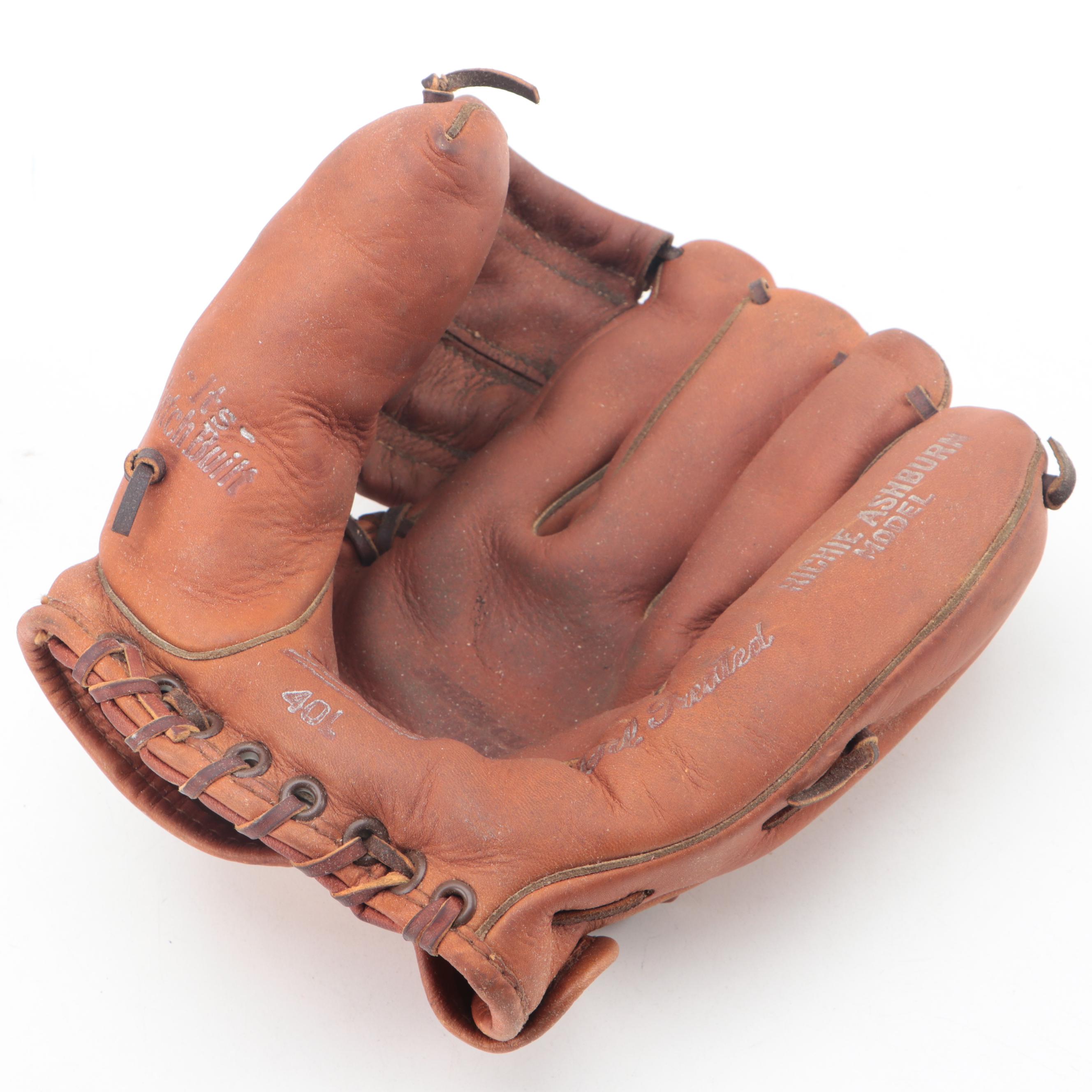 Vintage Hutch 401 Richie Ashburn Model Fielder's Baseball Glove with Box EBTH