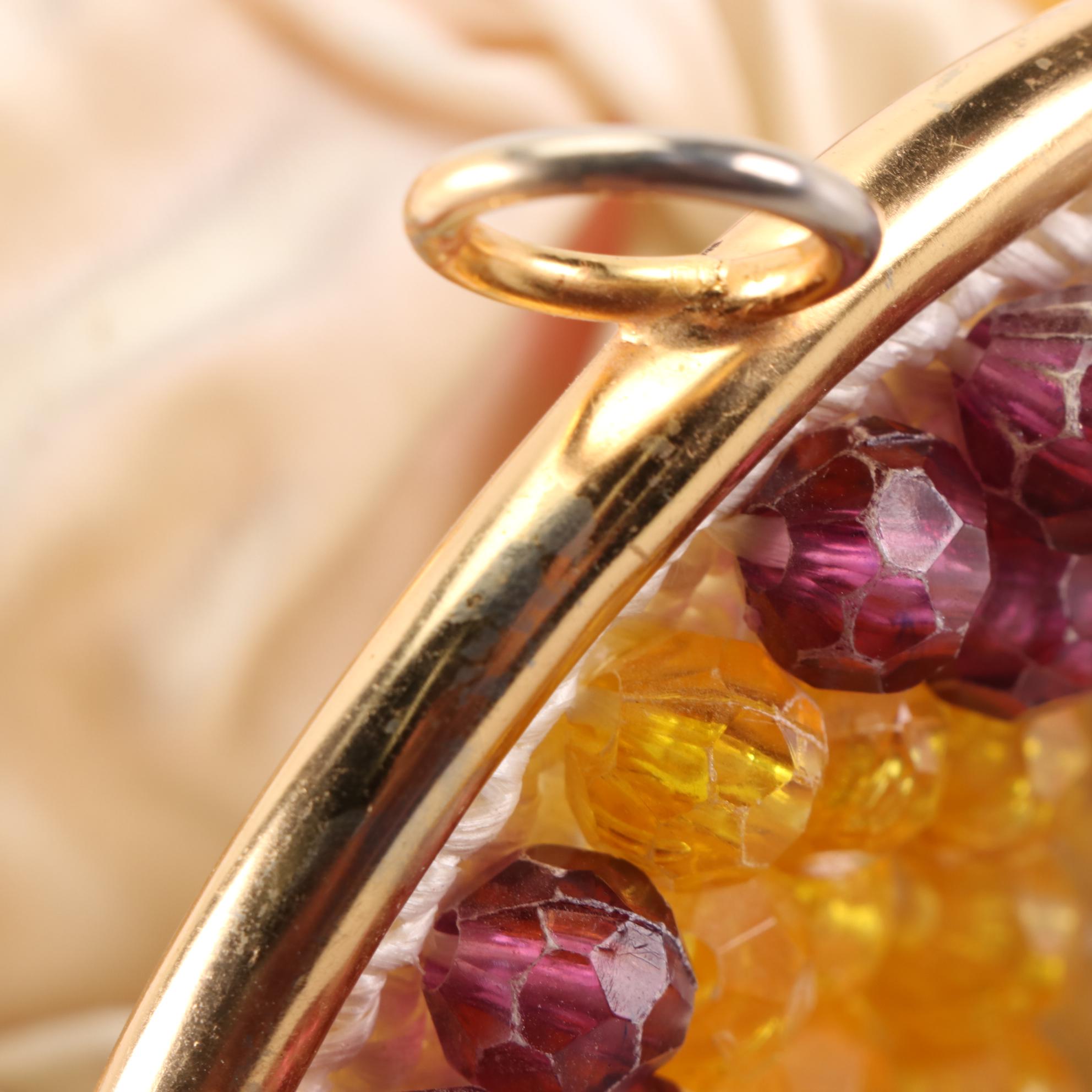 Handcrafted Multicolor Bead Embellished Frame Bag with Chain Strap EBTH