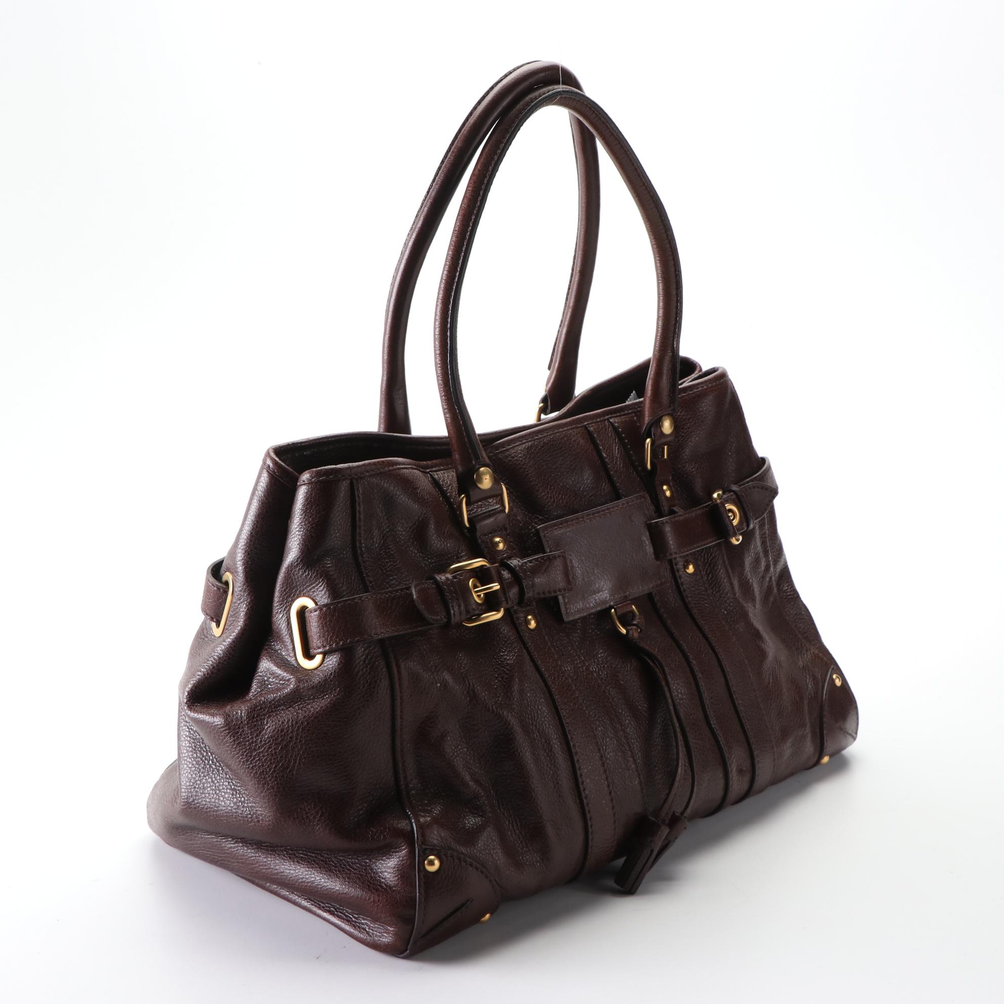 The Original Car Shoe Brown Grain Leather Weekender Bag with Tassel