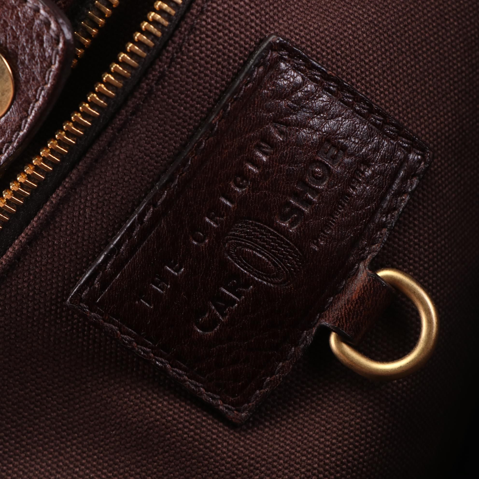 The Original Car Shoe Brown Grain Leather Weekender Bag with Tassel