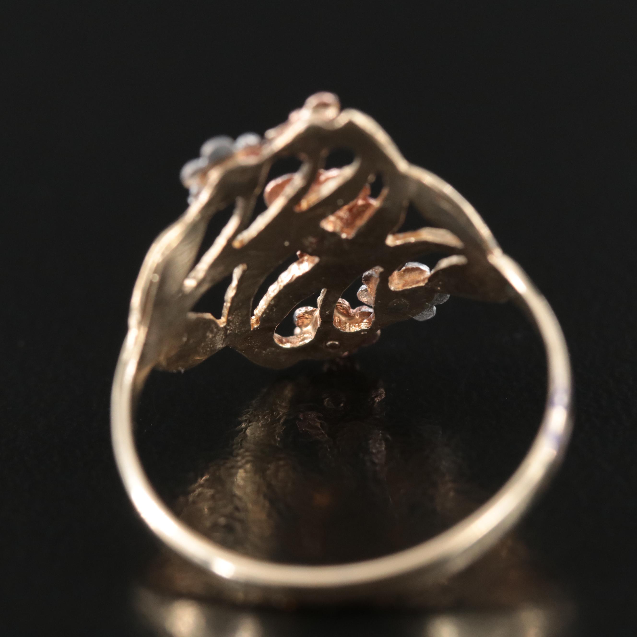 10K Tri-Color Flower Ring