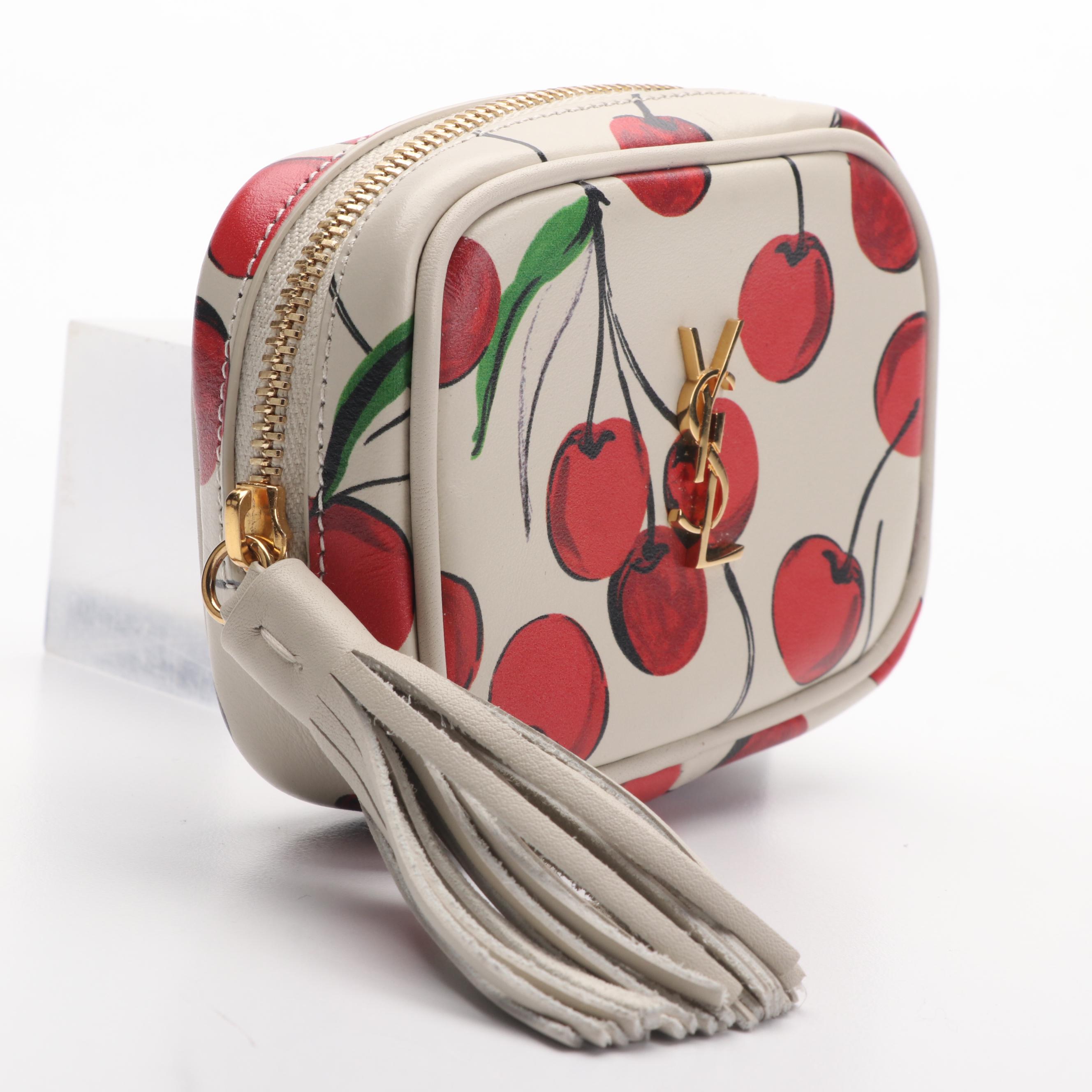 Saint Laurent Cherry Print Monogram Baby Lou Camera Bag