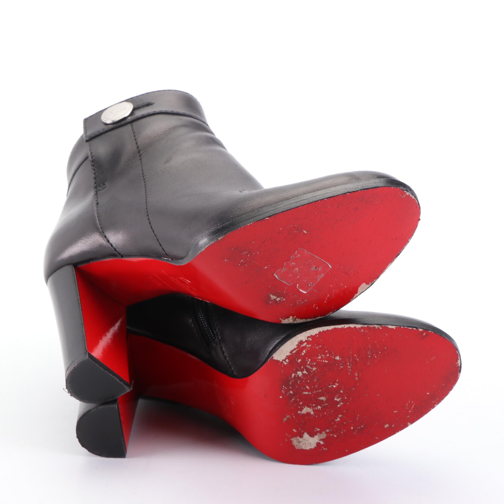 Christian Louboutin Leather Janis Ankle Boots with Box