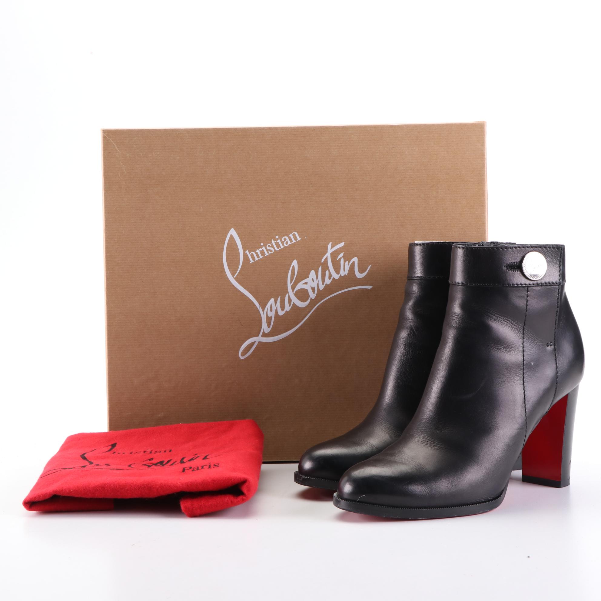 Christian Louboutin Leather Janis Ankle Boots with Box