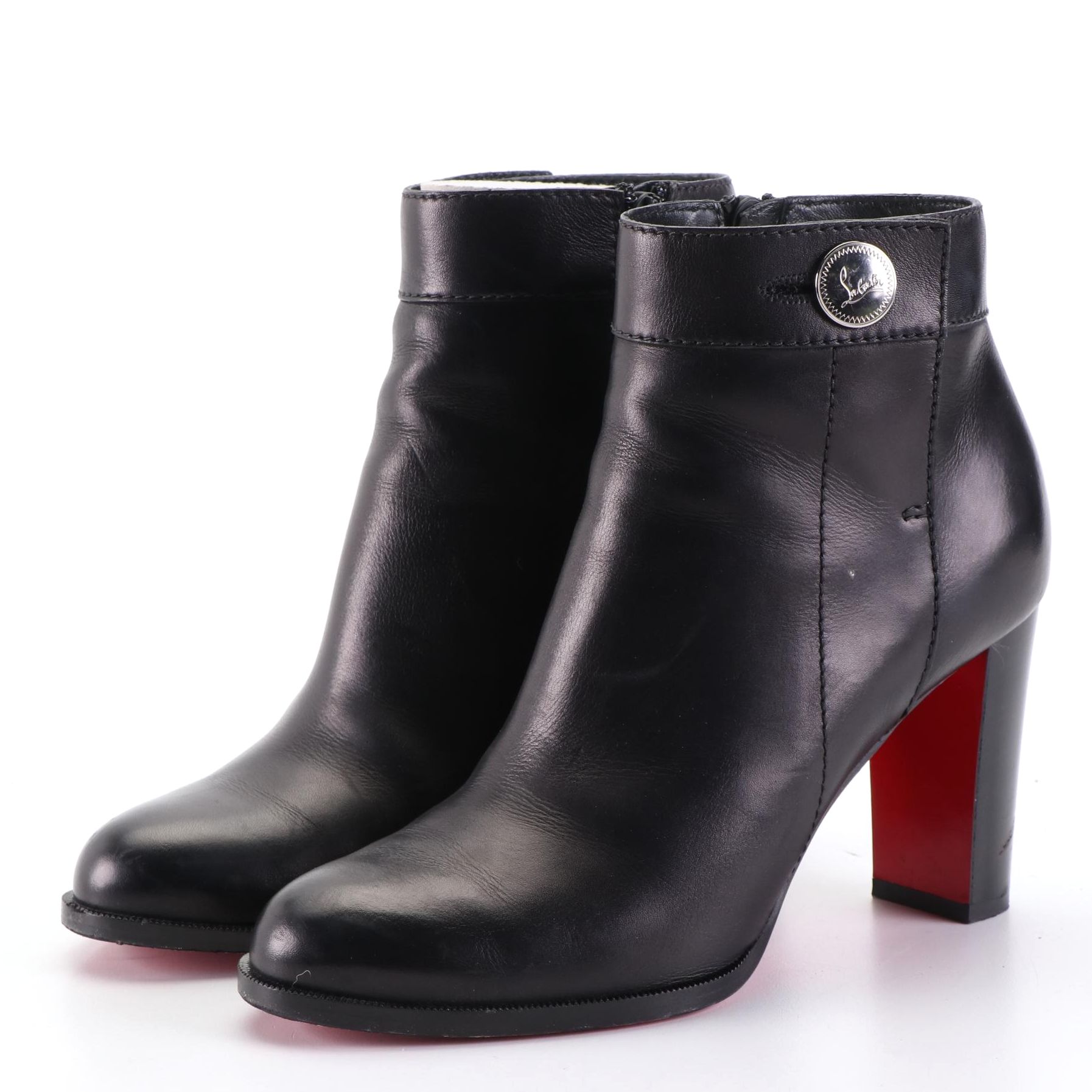Christian Louboutin Leather Janis Ankle Boots with Box