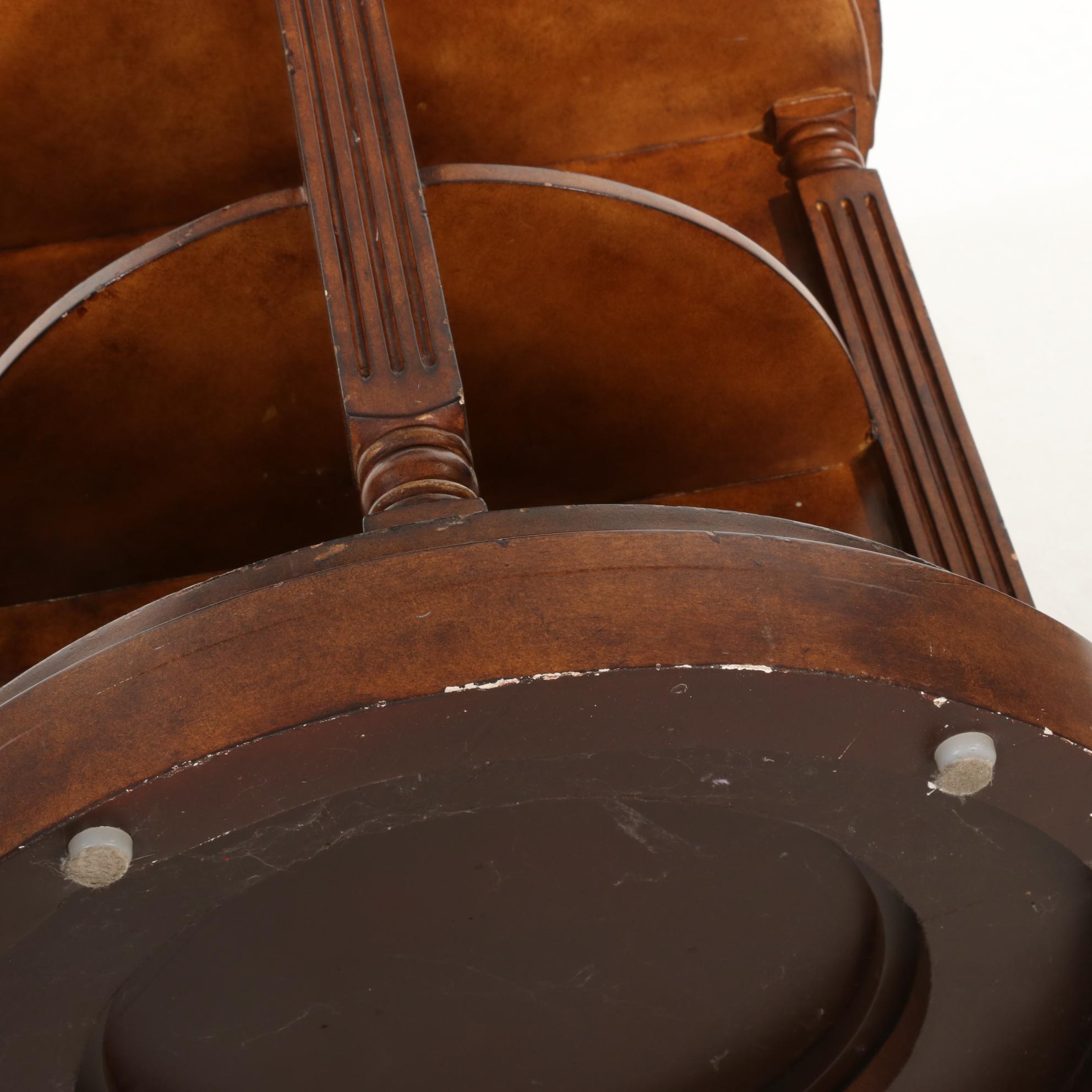 Pair of Rotating Round Bookshelf Side Tables, 21st Century