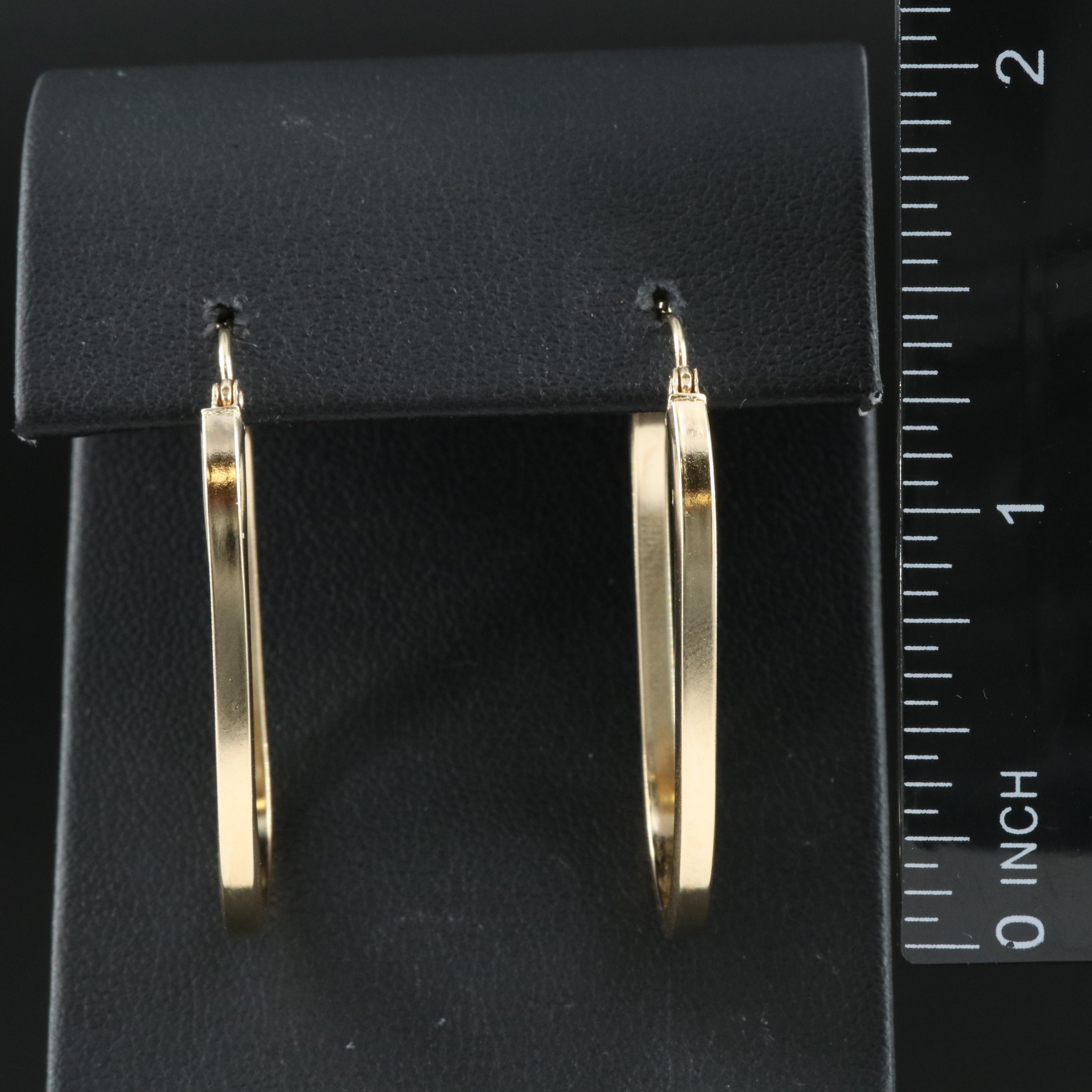 10K Elongated Hoop Earrings