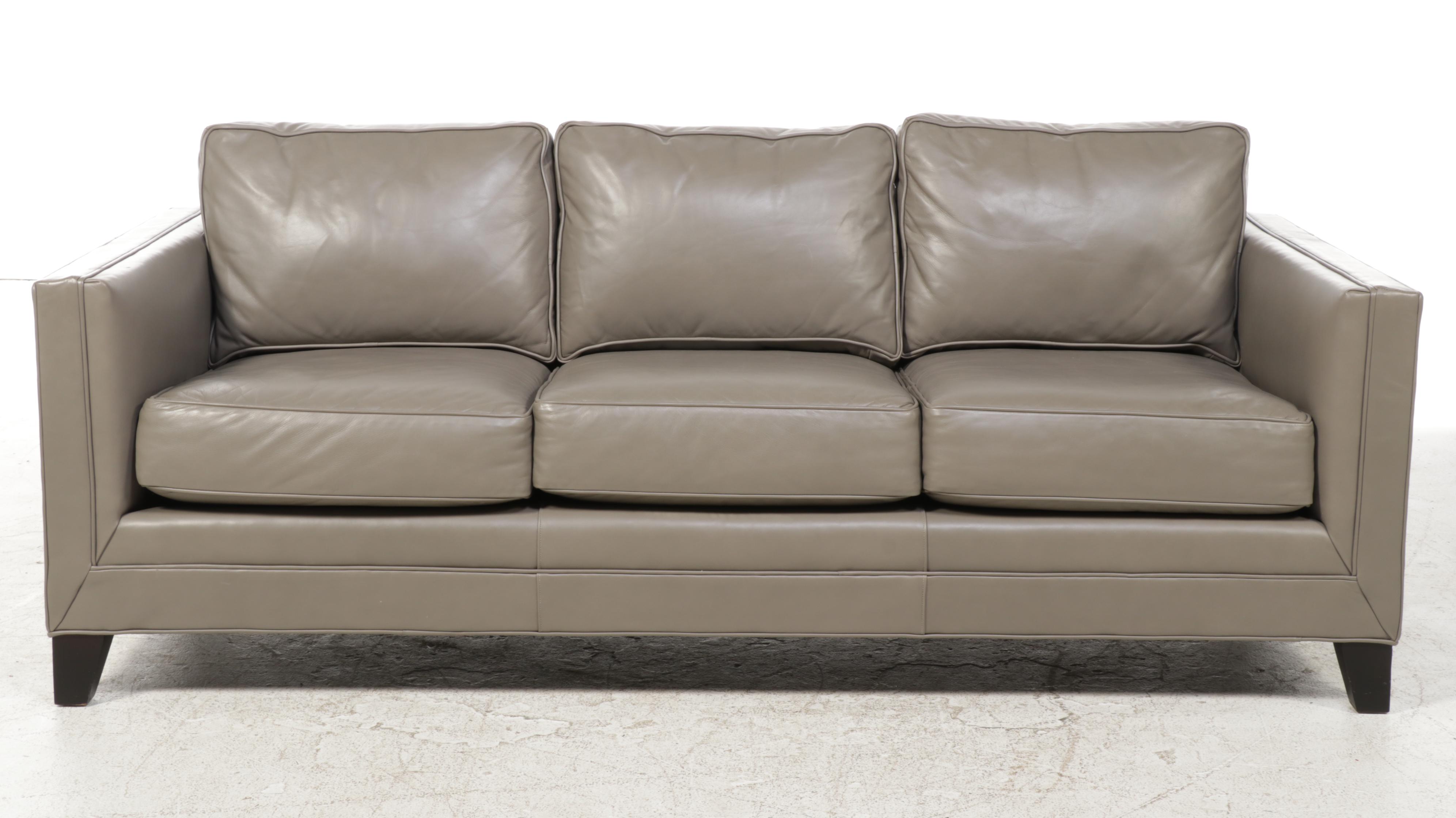 Mitchell Gold + Bob Williams Leather Upholstered Sofa
