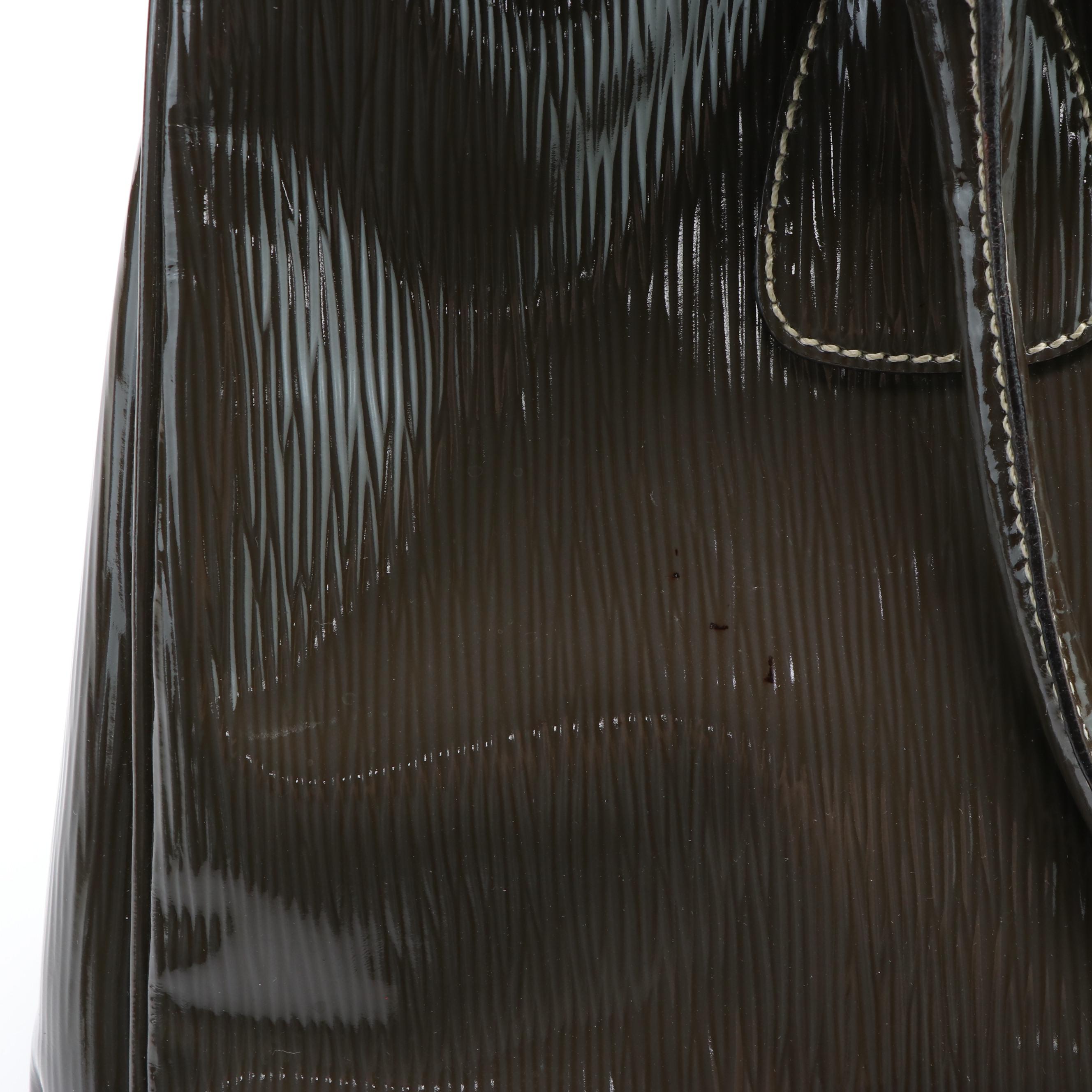 Prada St. Grana Paglia Tote in Olive Patent Leather