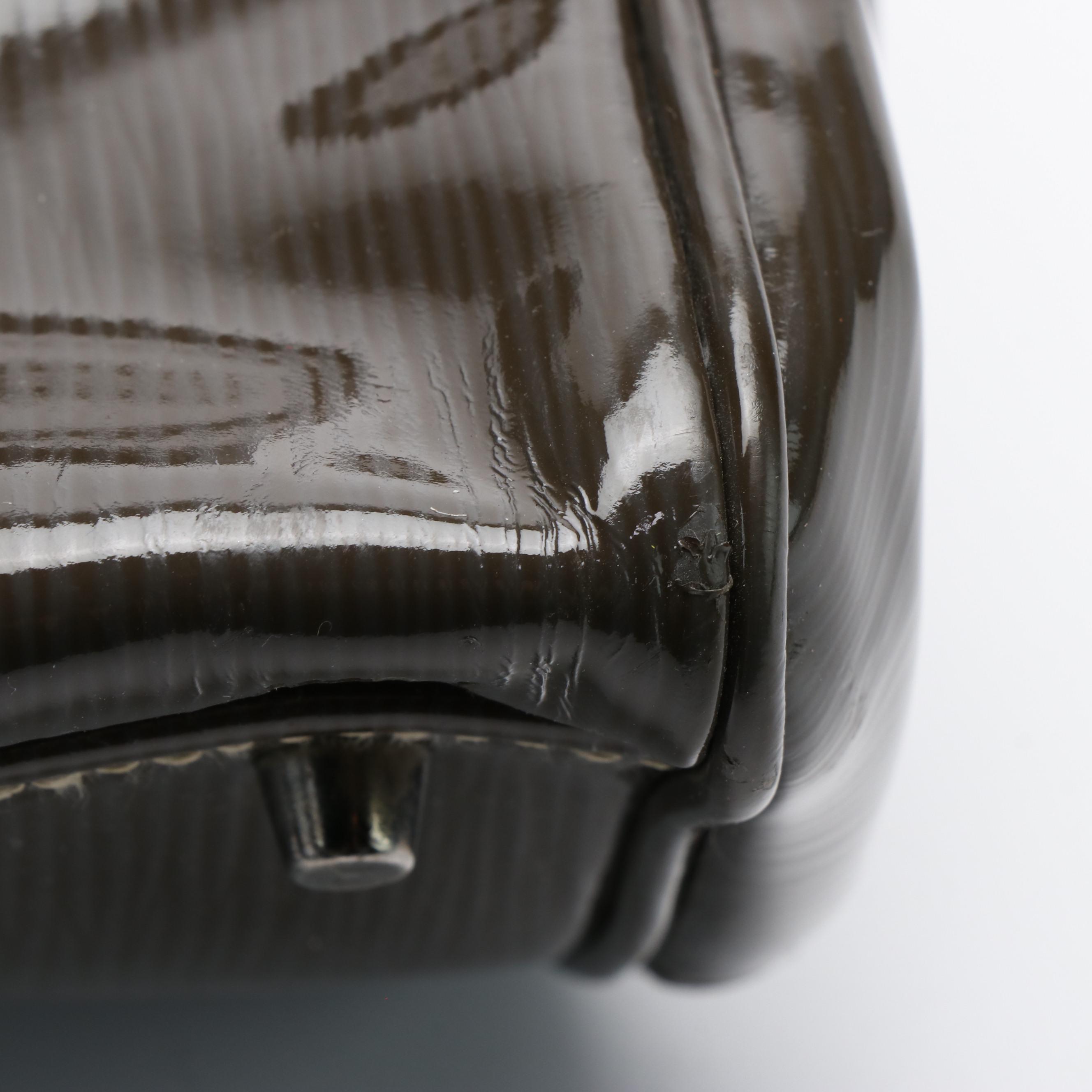 Prada St. Grana Paglia Tote in Olive Patent Leather