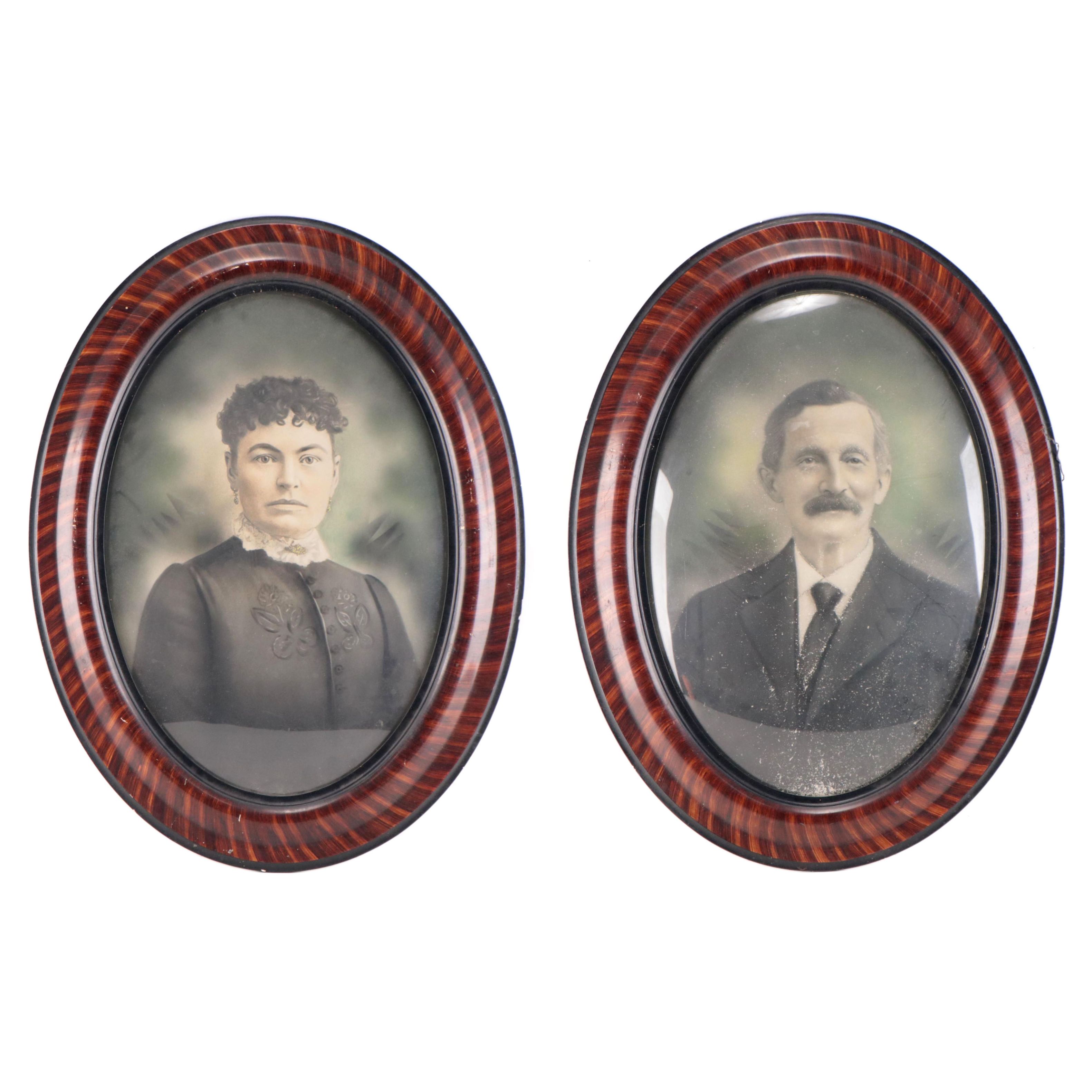 Crayon Photography Portraits of Couple, Circa 1900