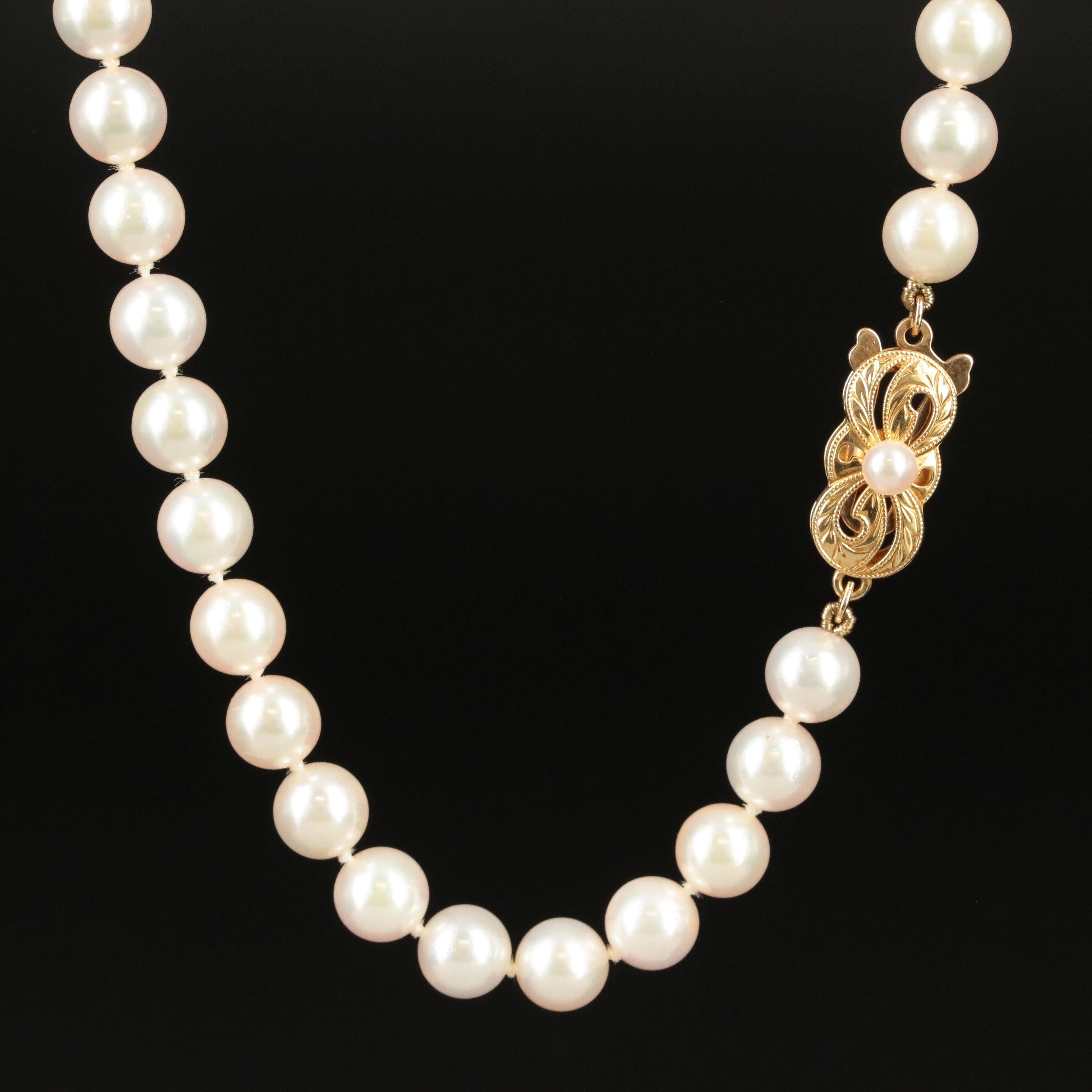 Mikimoto Pearl Necklace with 18K Clasp