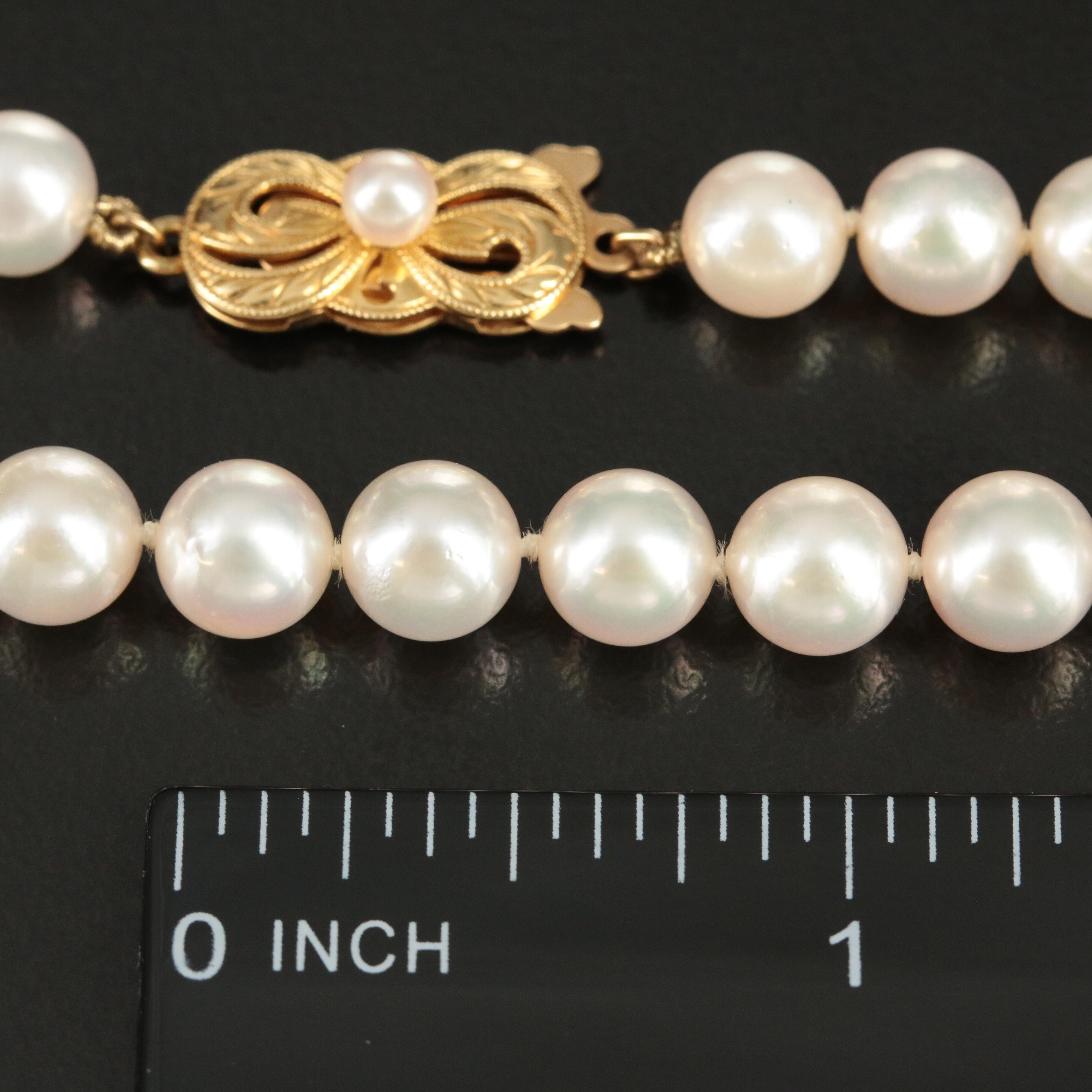 Mikimoto Pearl Necklace with 18K Clasp