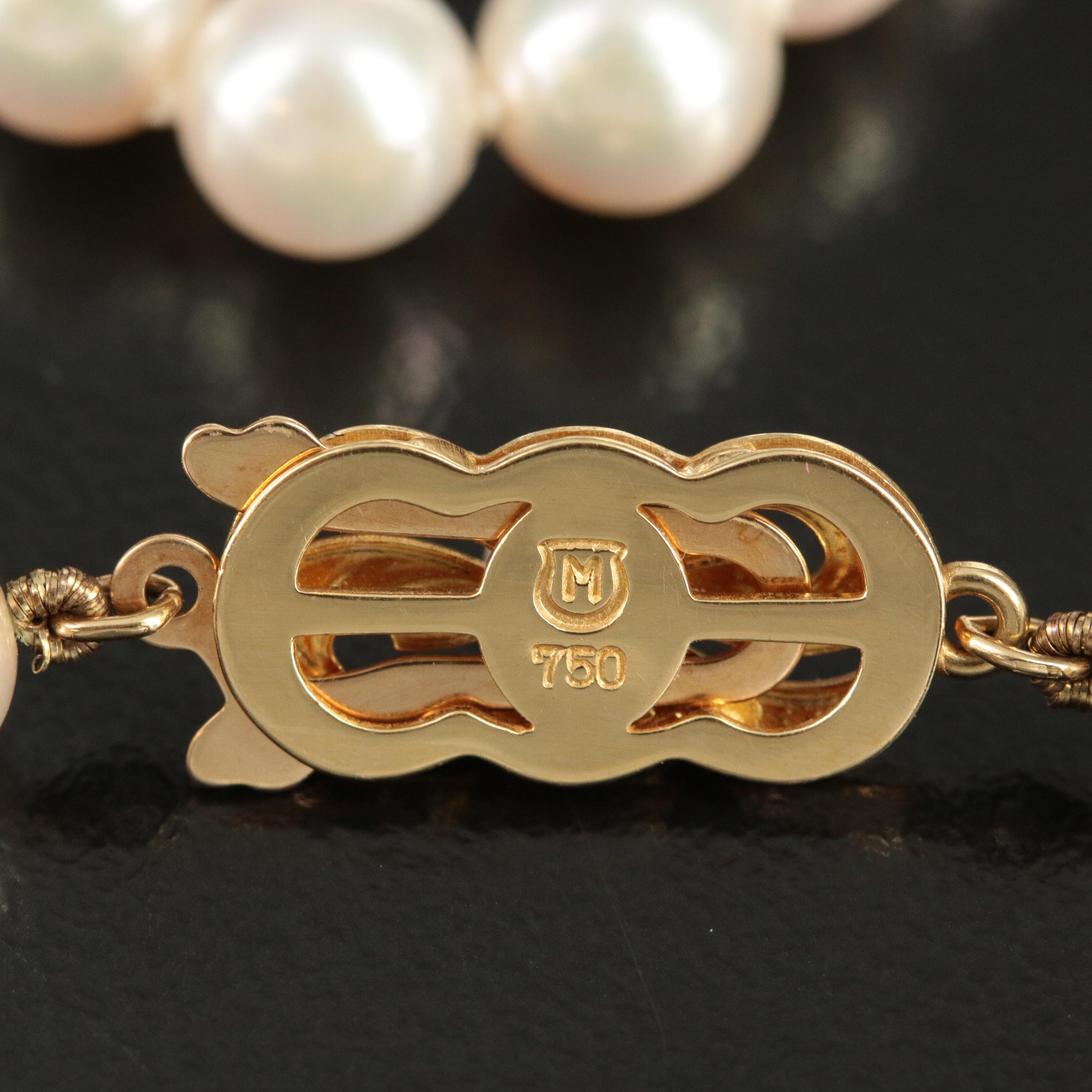 Mikimoto Pearl Necklace with 18K Clasp