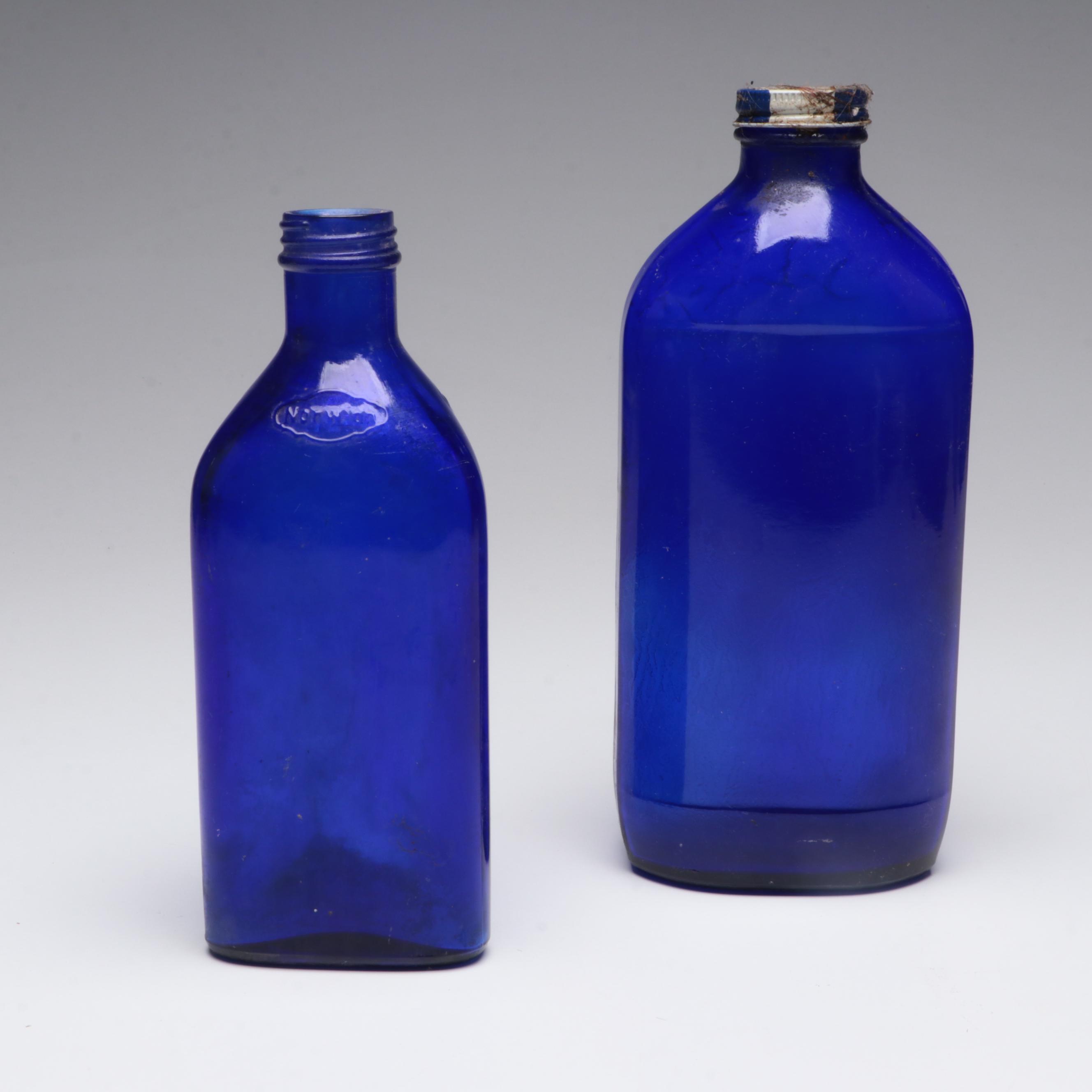 Pyrex Glass Boiling Flasks with Other Laboratory and Medicine Bottles