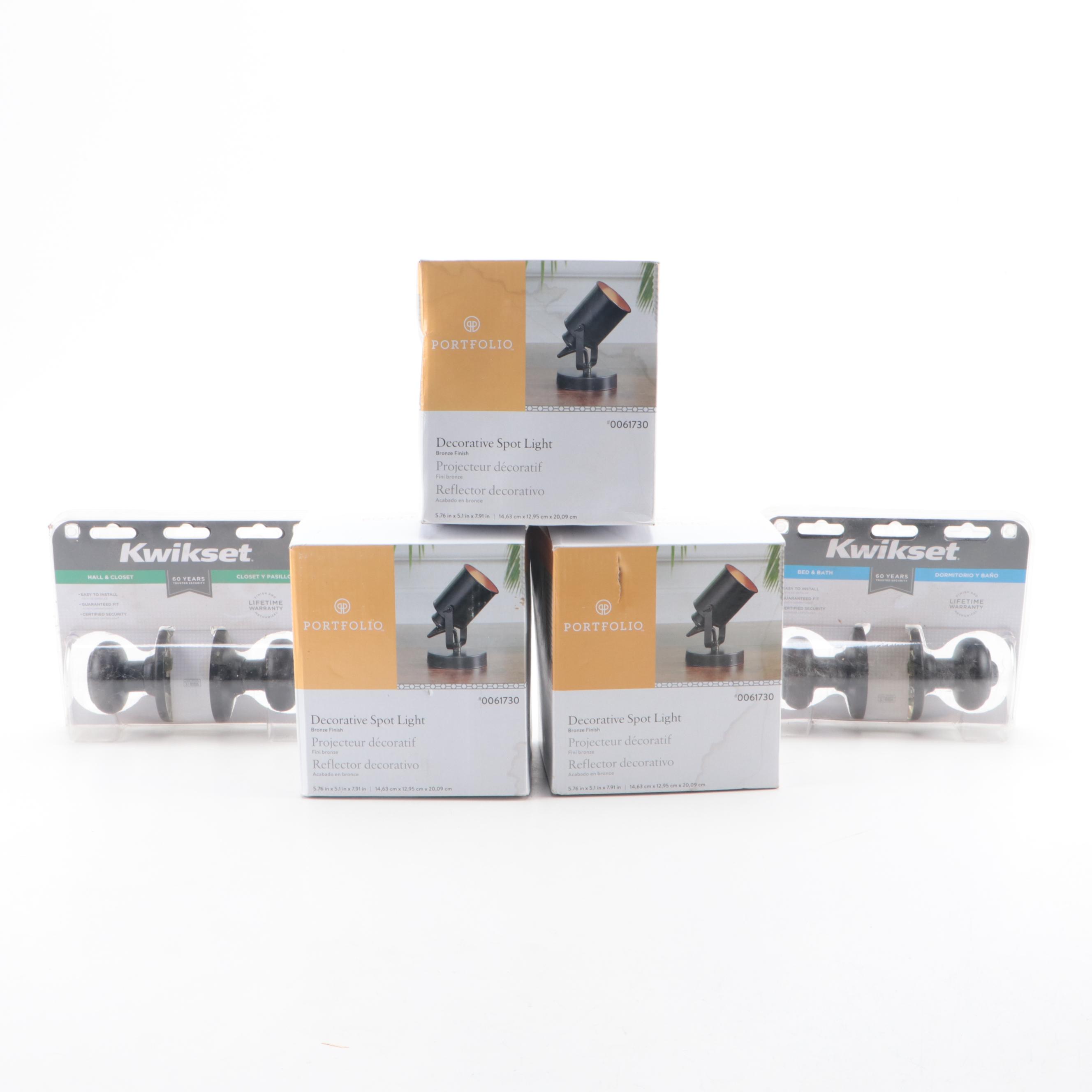 Kwikset Interior Door Knob Sets with Portfolio Decorative Spot Lights