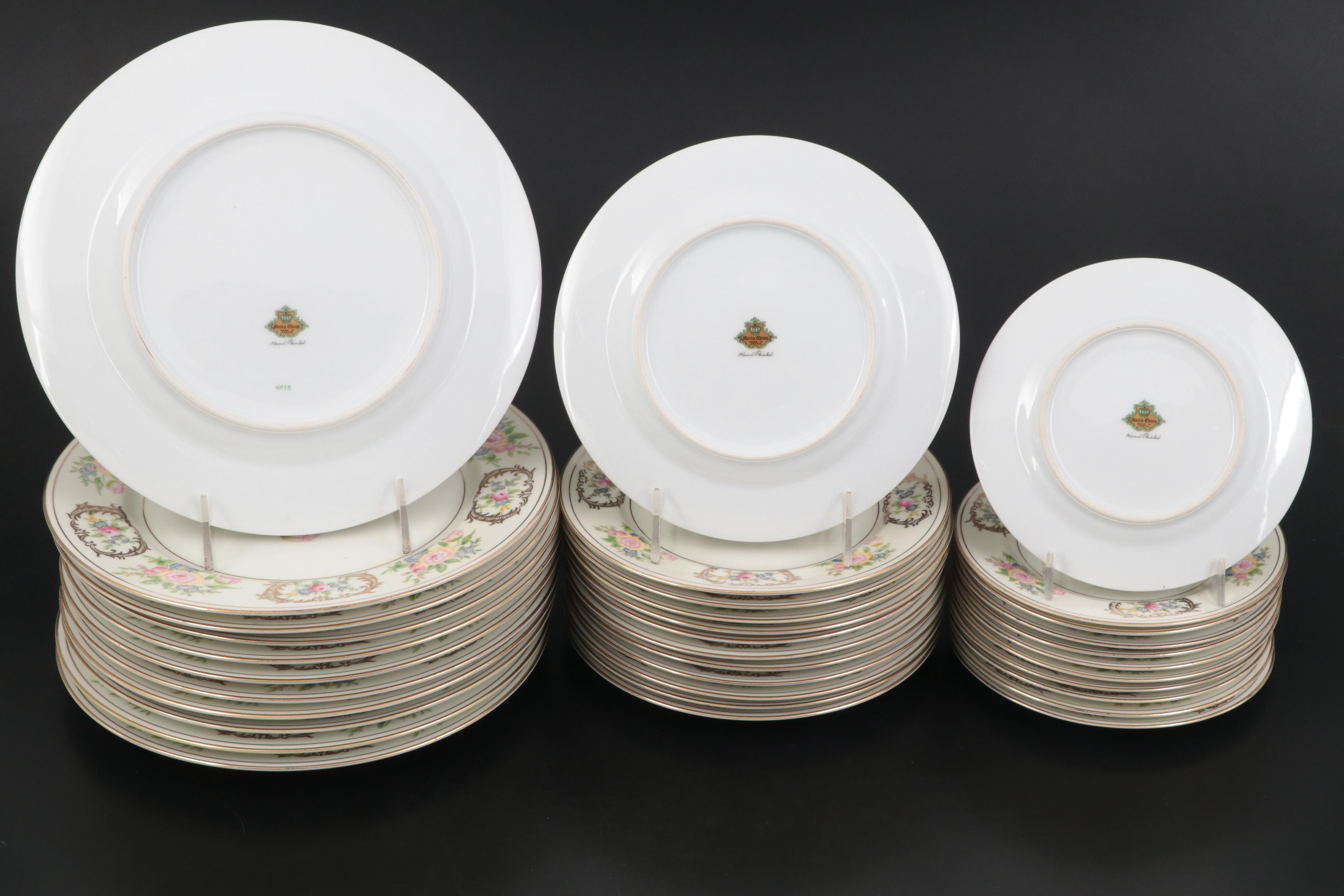 Meito and Other Japanese Porcelain Dinnerware, Mid20th Century EBTH