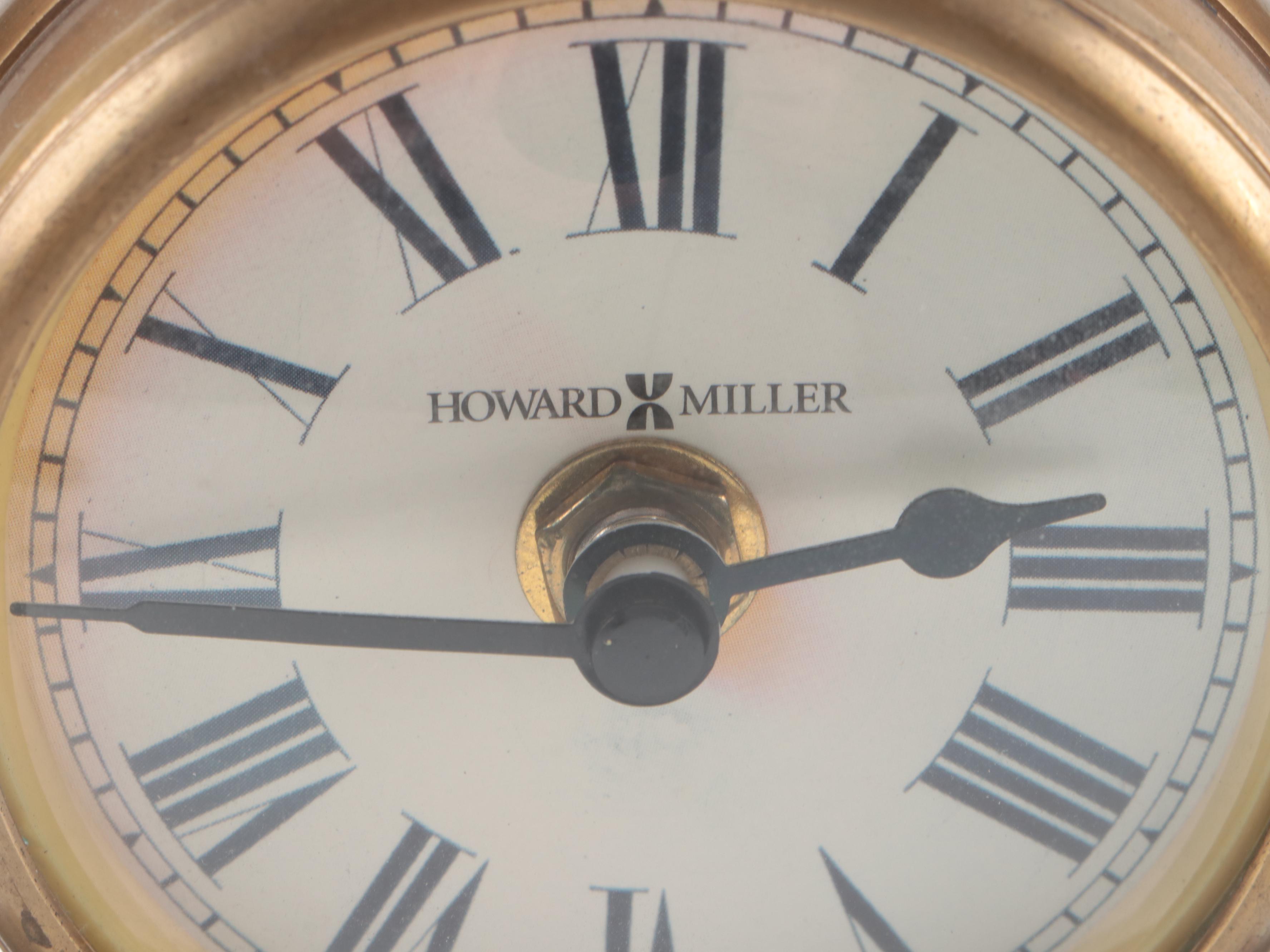 Howard Miller Desk Clock with Other Office Accessories