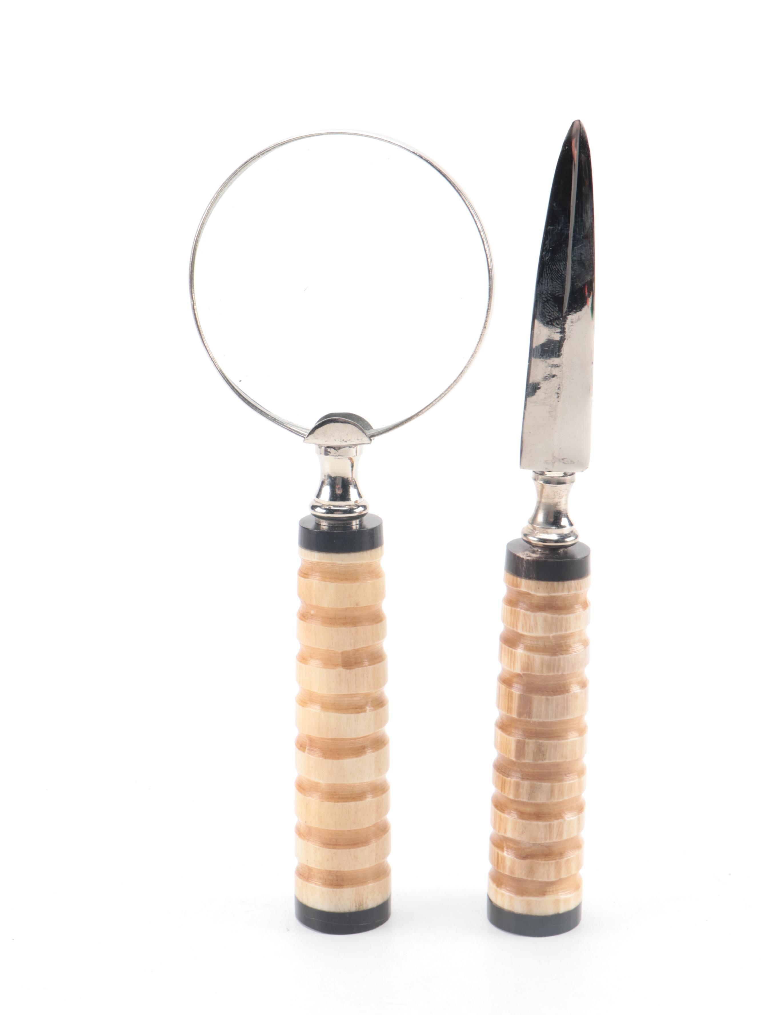 Howard Miller Desk Clock with Other Office Accessories