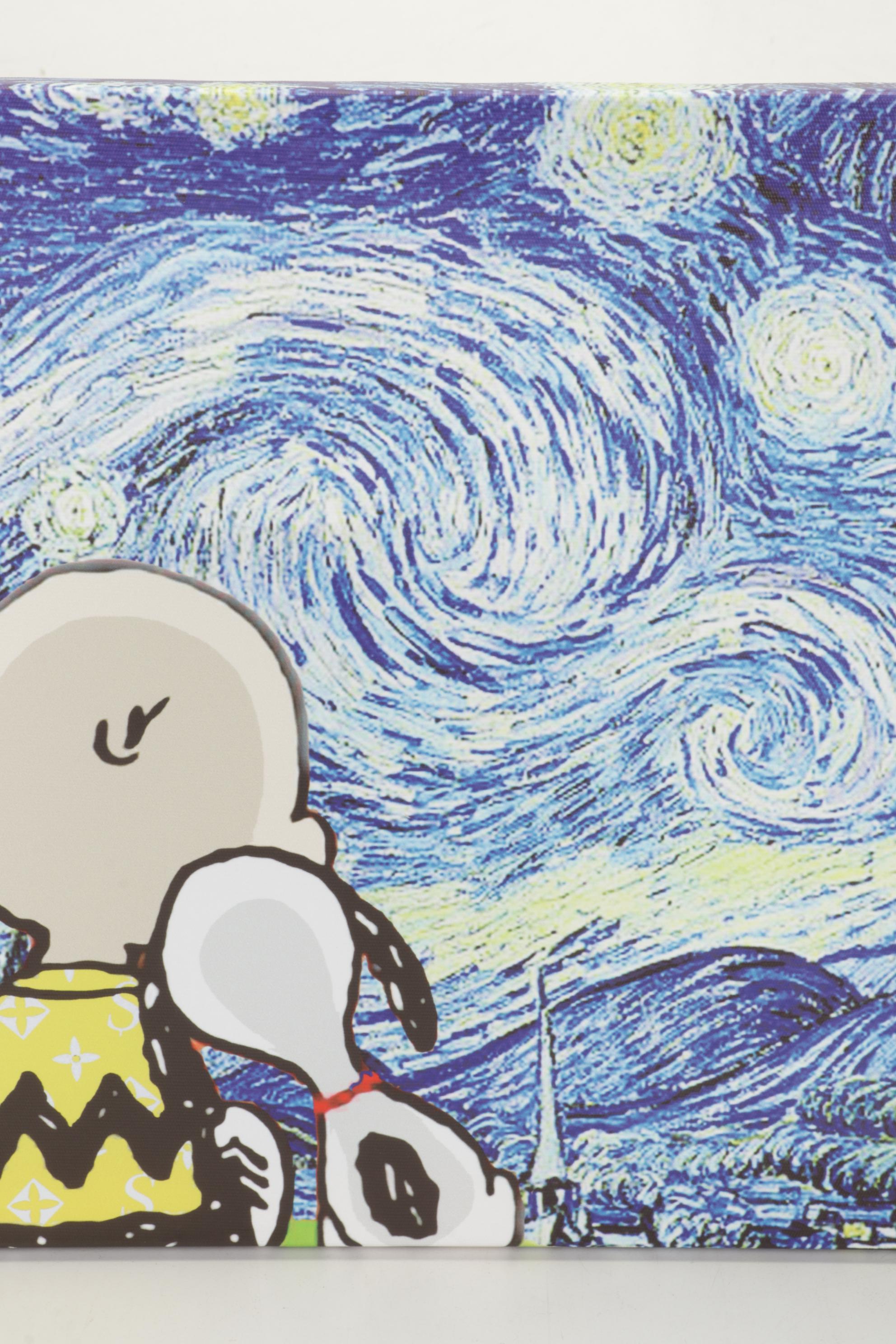 Death NYC Pop Art Giclée of Charlie Brown, Snoopy and Starry Night
