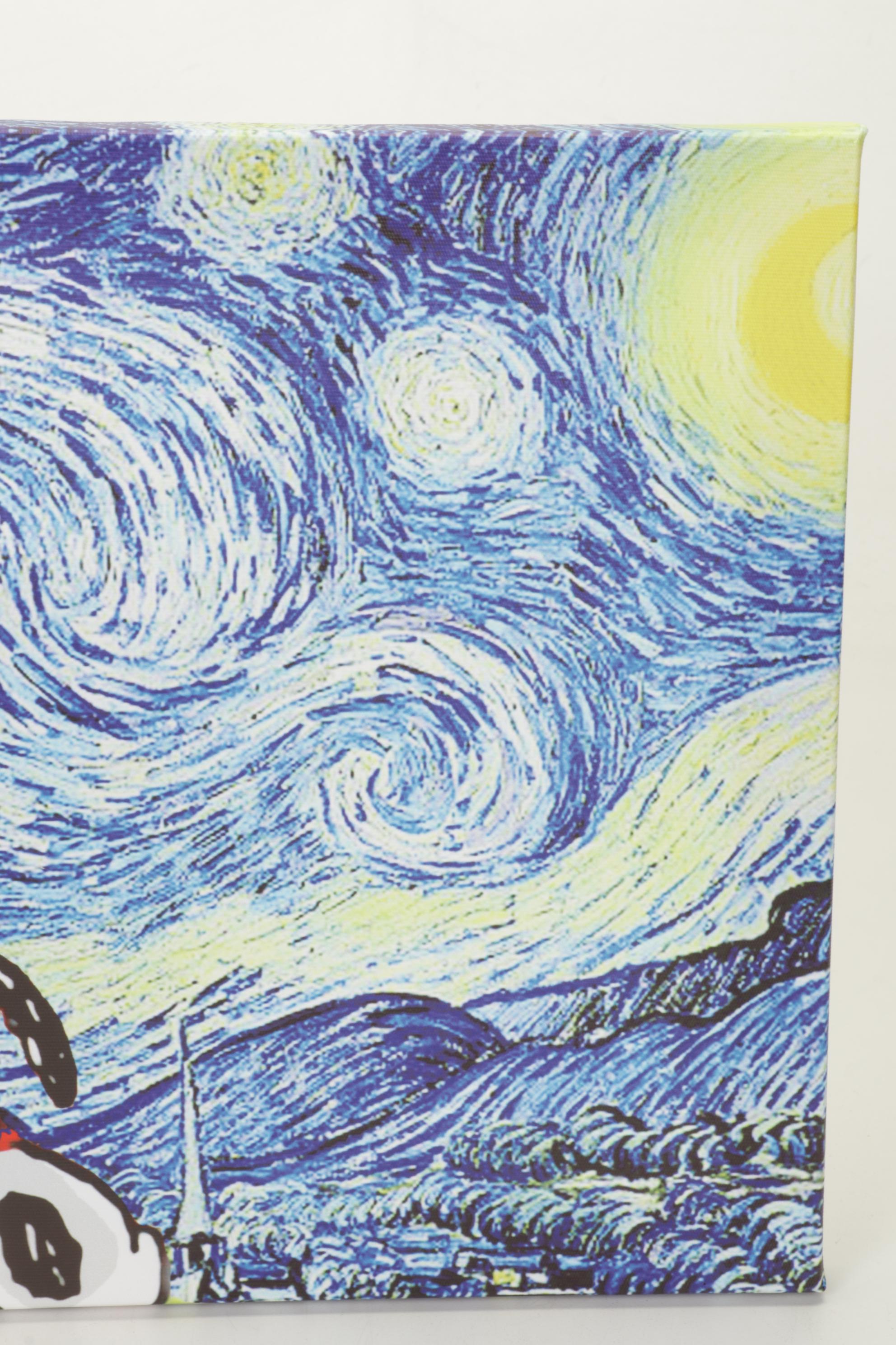 Death NYC Pop Art Giclée of Charlie Brown, Snoopy and Starry Night