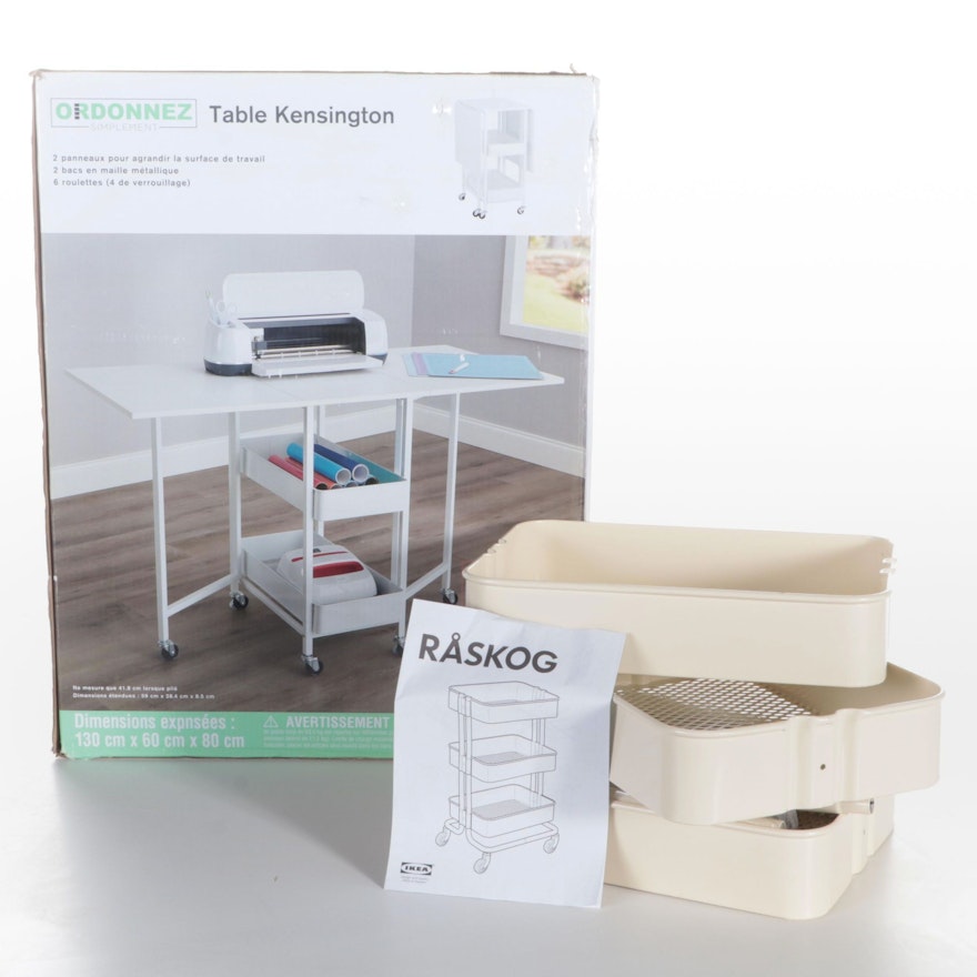 Simply Tidy Kensington Table with RÅSKOG Utility Cart