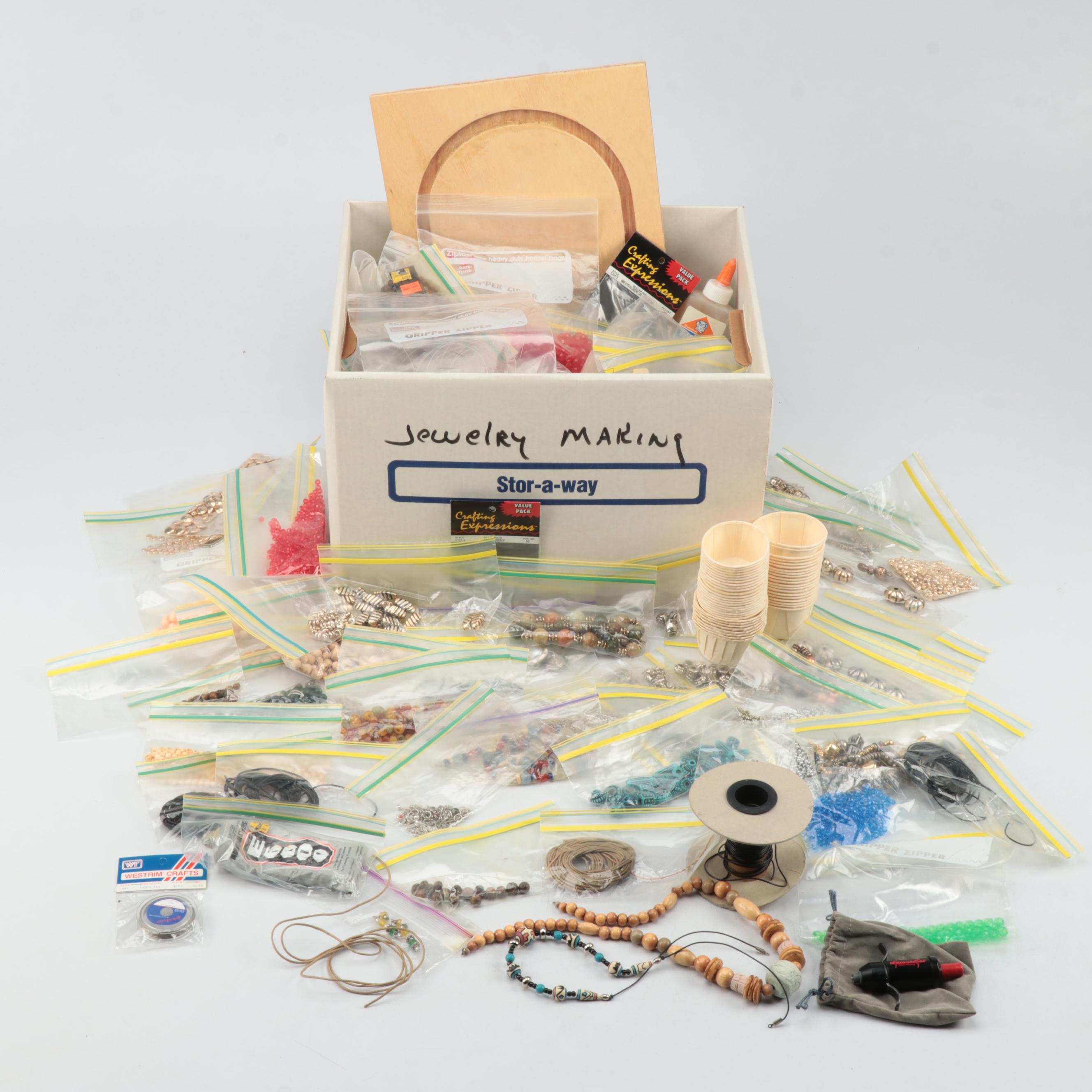 Jewelry Findings, Assorted Beads, and Mored Jewelry Making Supplies