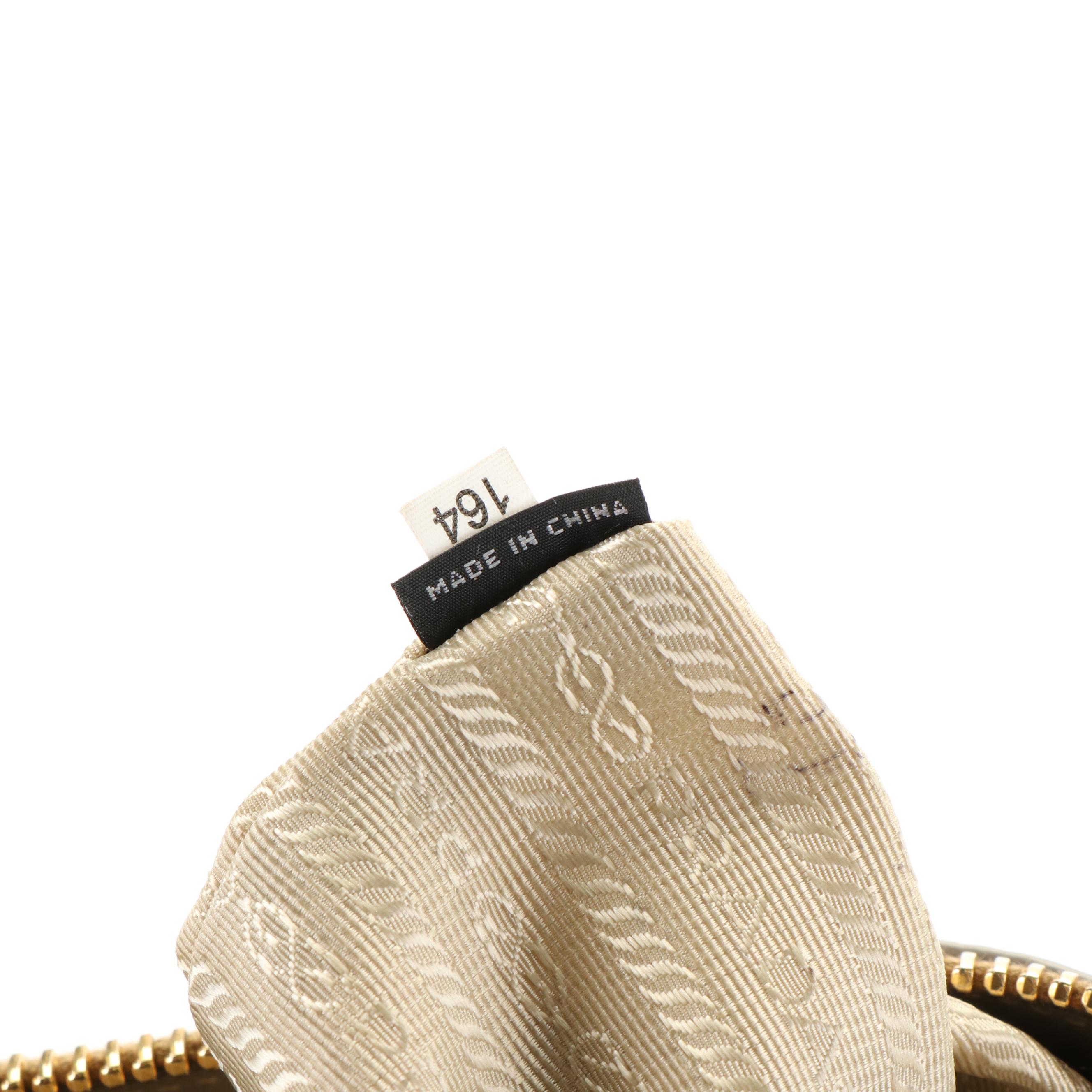 Prada Crossbody Bauletto Handbag in Taupe Calfskin Leather