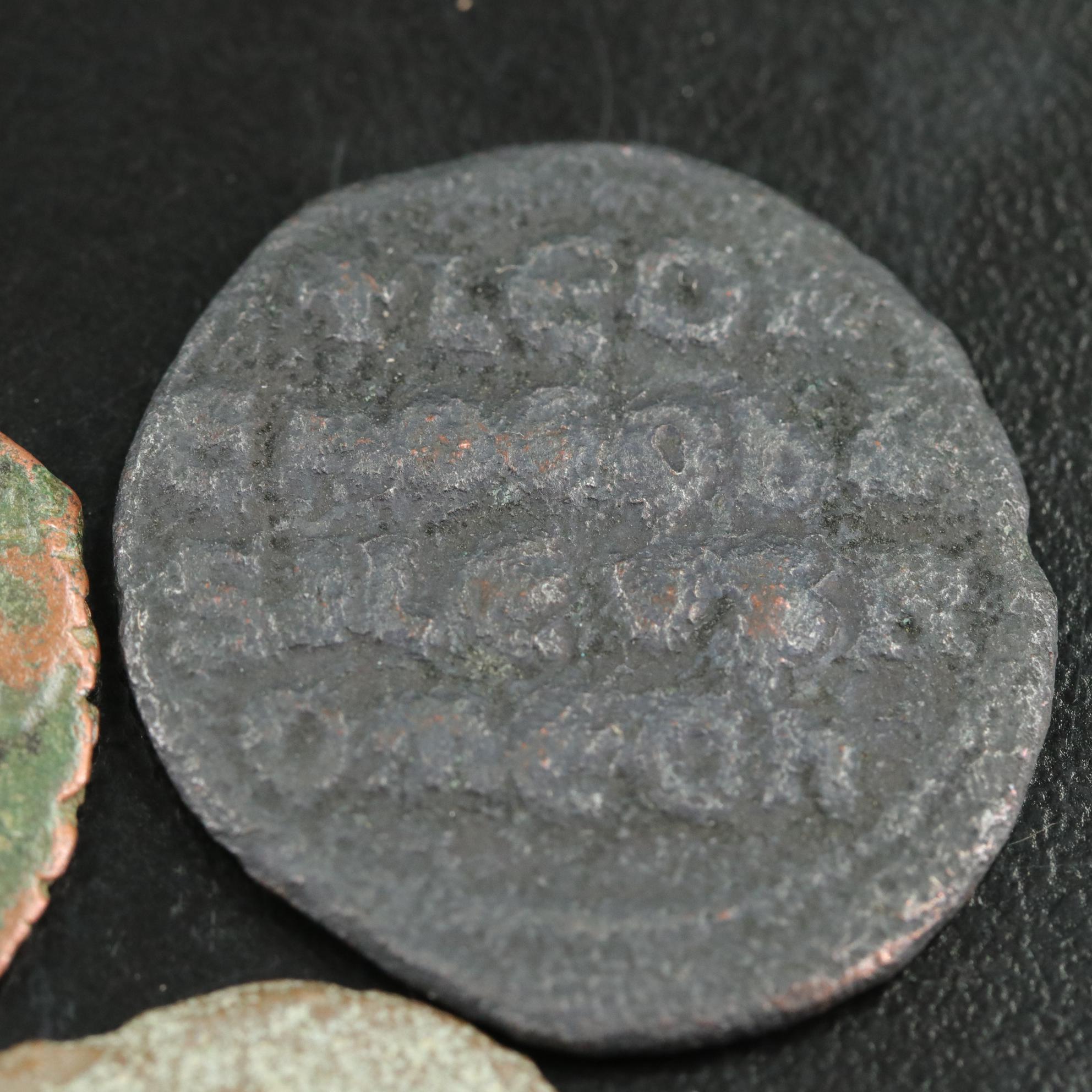 Three Ancient Byzantine Bronze Coins