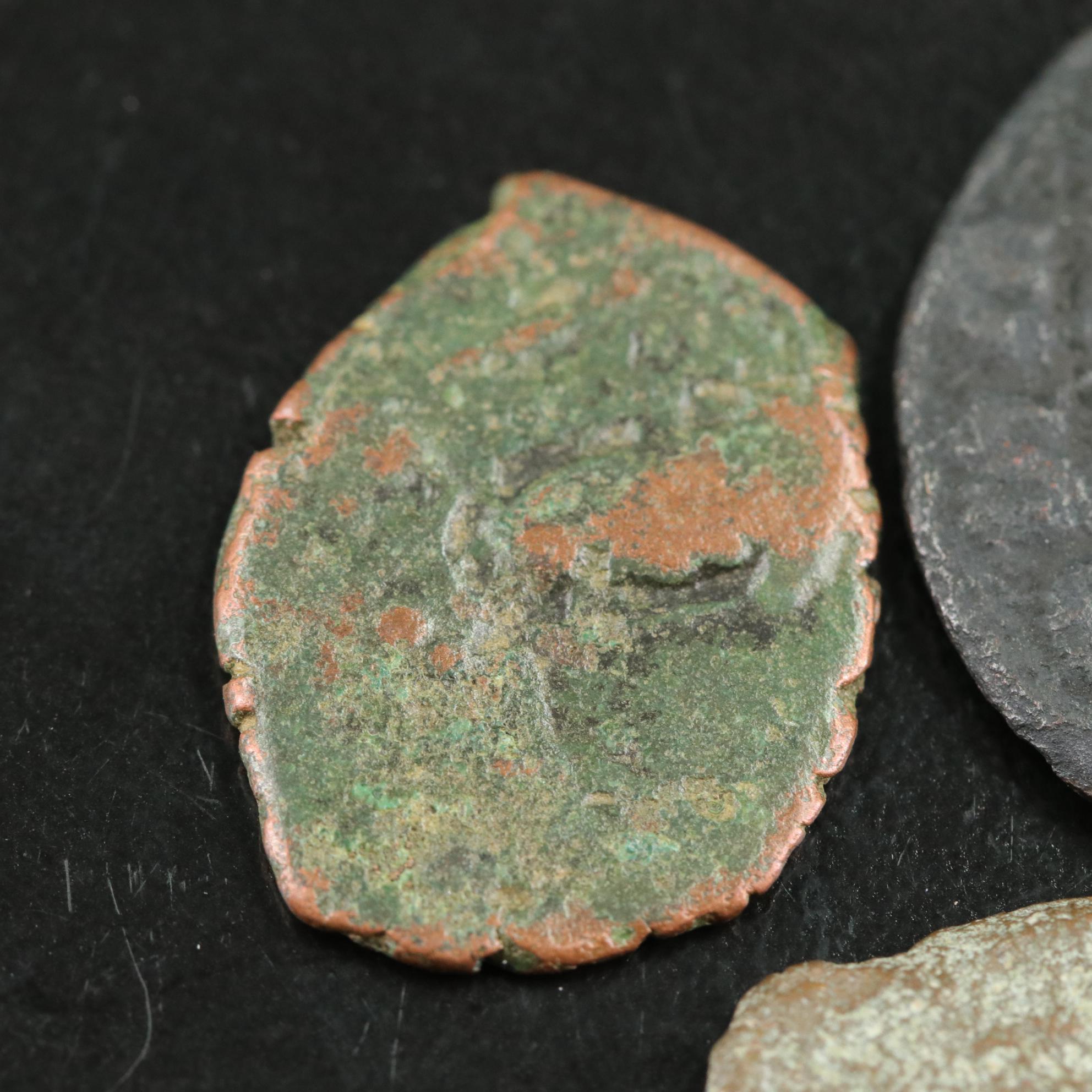 Three Ancient Byzantine Bronze Coins