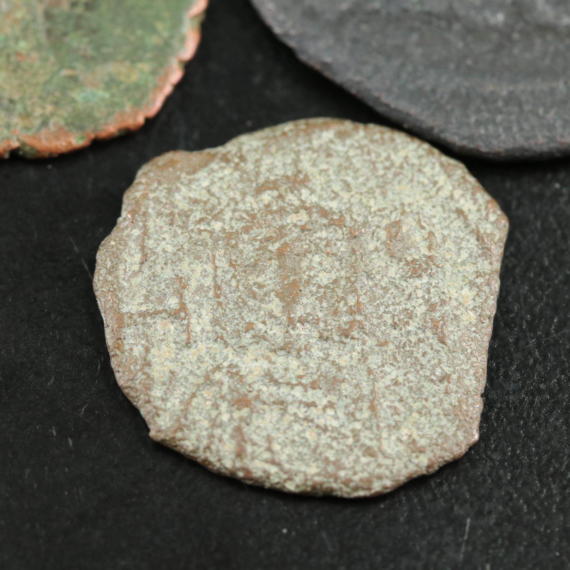 Three Ancient Byzantine Bronze Coins