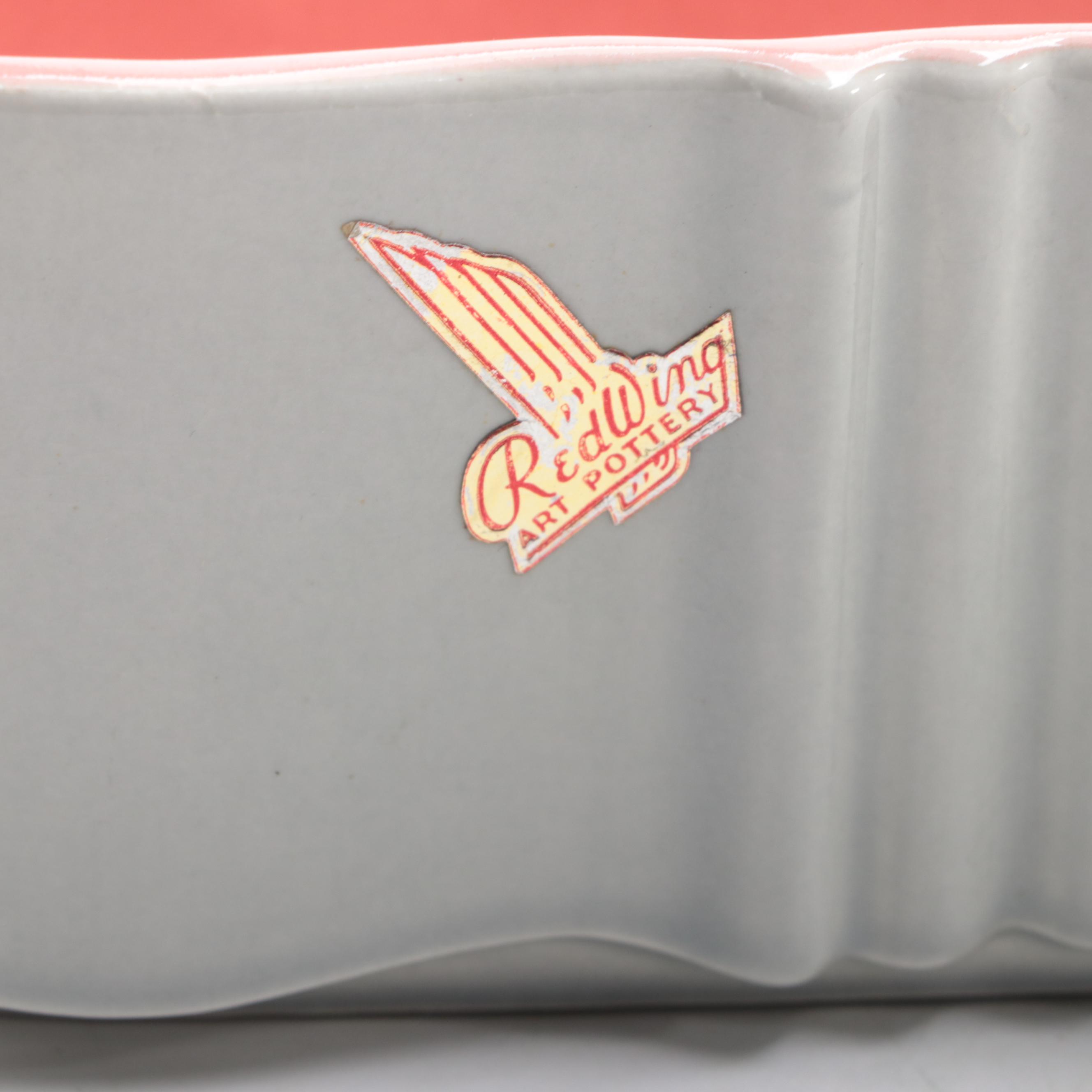 Red Wing Ceramic Planters and Bowl, Mid-20th Century