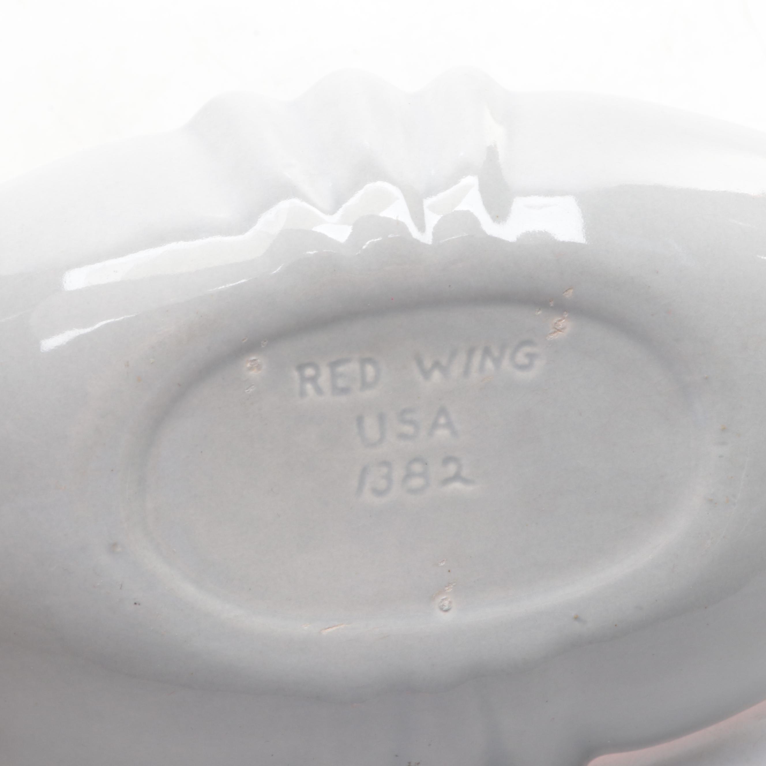 Red Wing Ceramic Planters and Bowl, Mid-20th Century