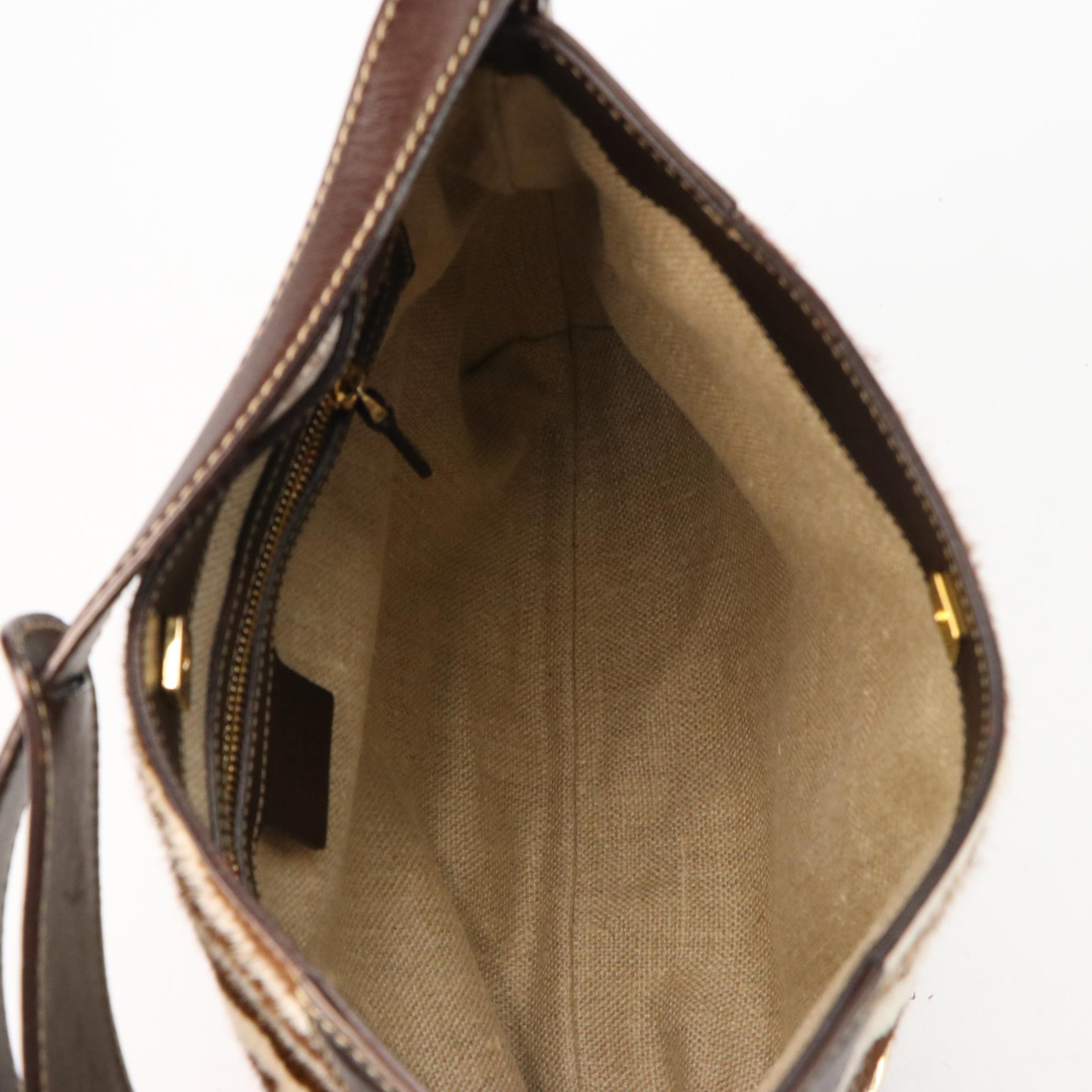 Gucci Zebra Print Pony Hair Horsebit Hobo Shoulder Bag