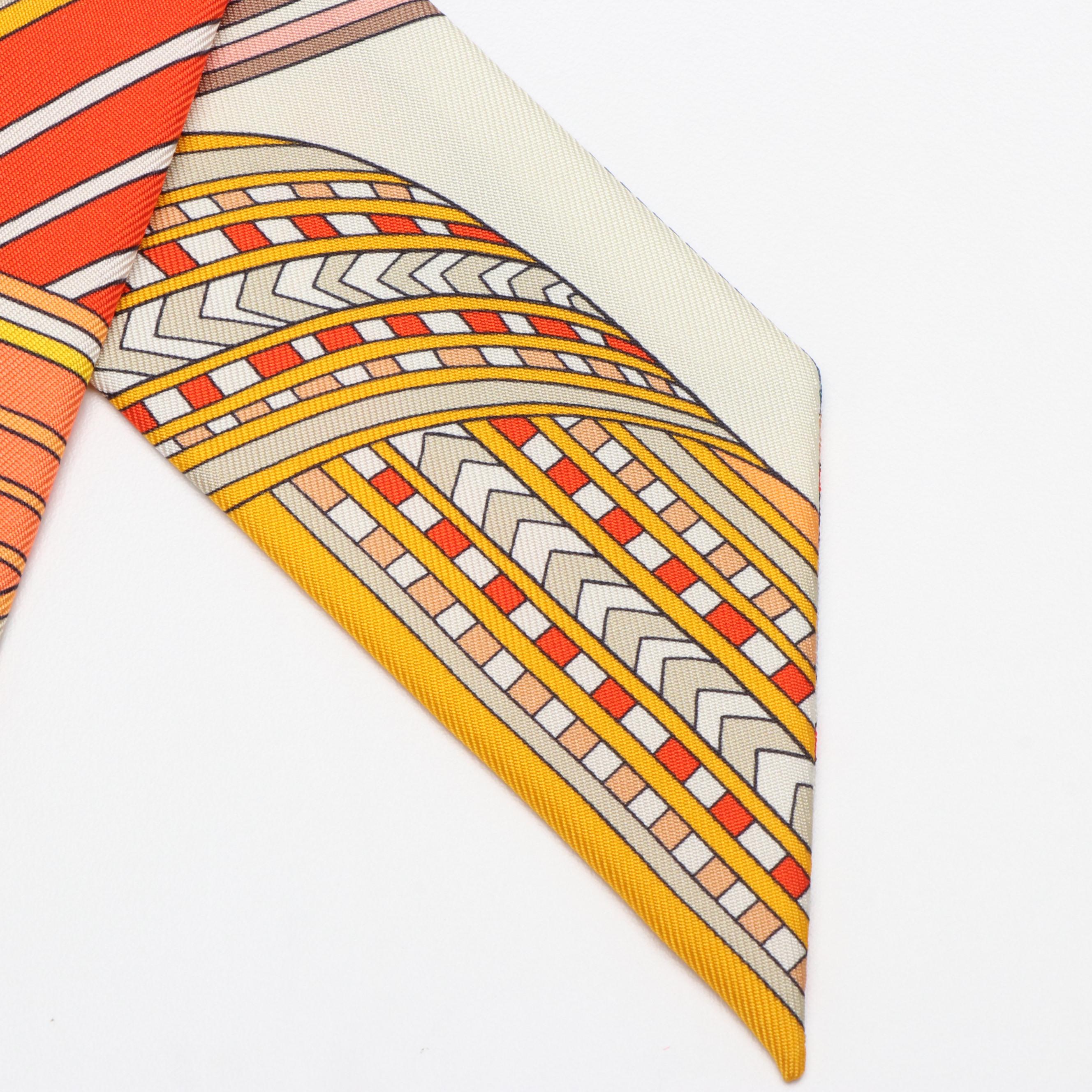 Hermès Silk Twilly with Equestrian Motif