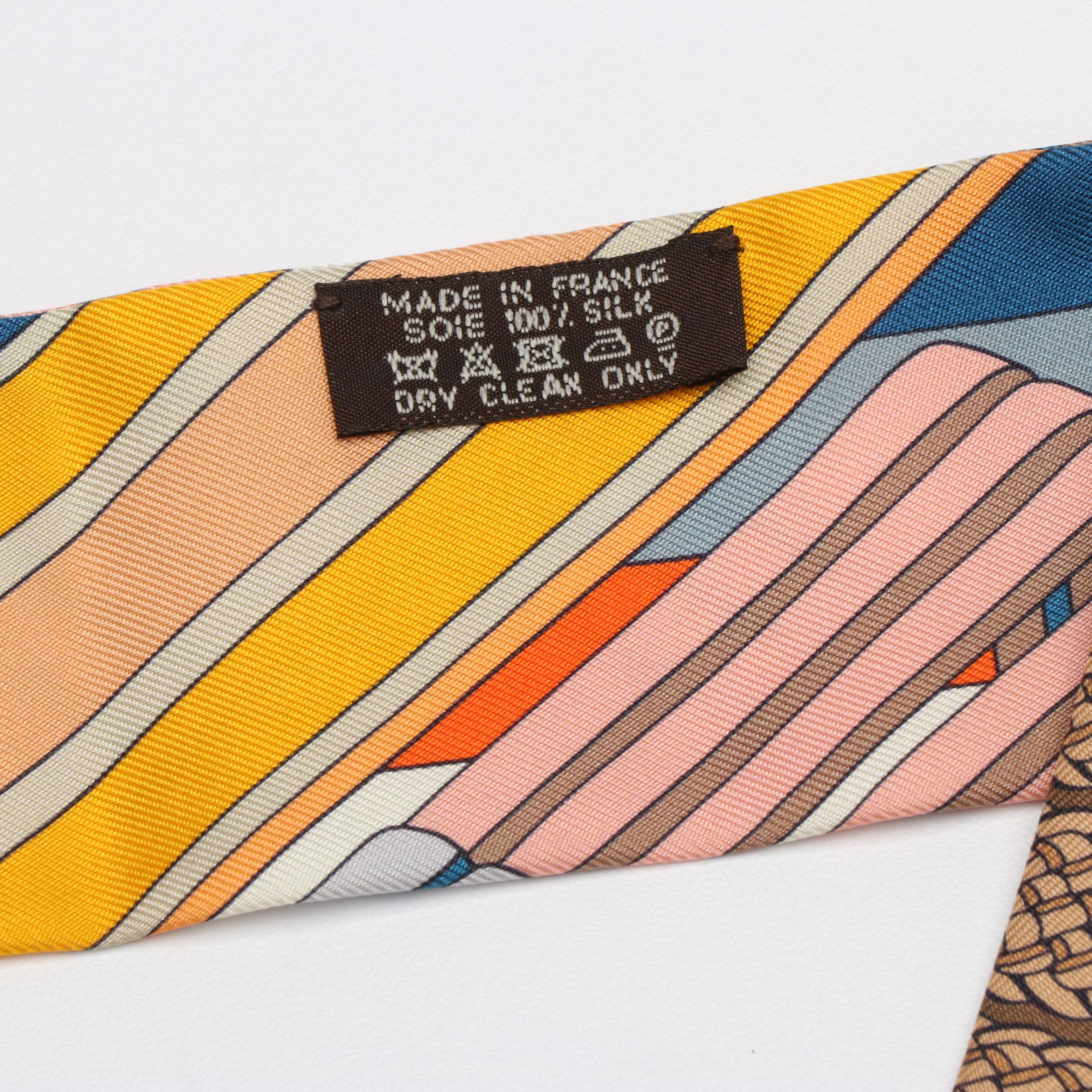 Hermès Silk Twilly with Equestrian Motif