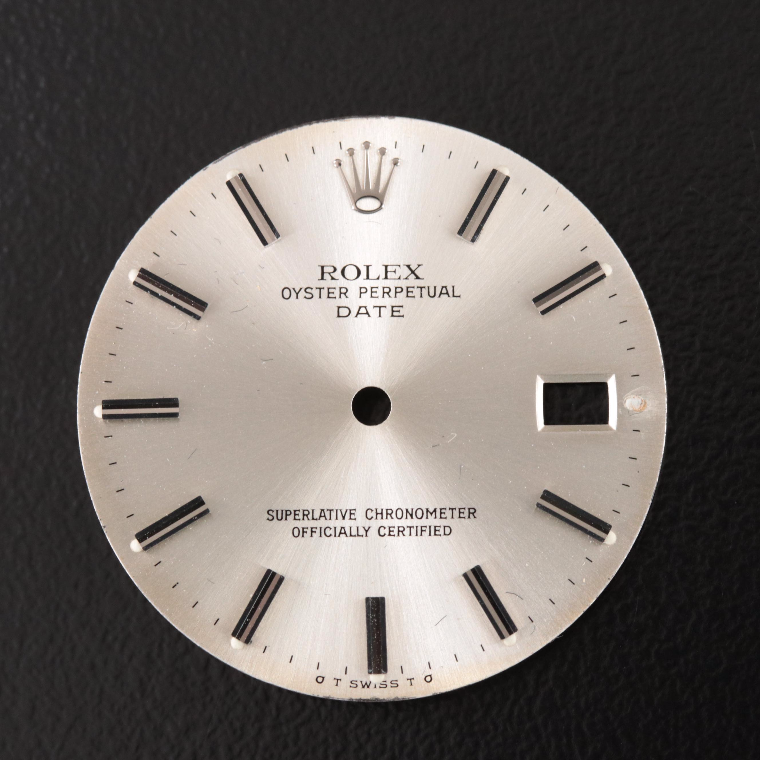 Two Rolex Oyster Perpetual Date Watch Dials