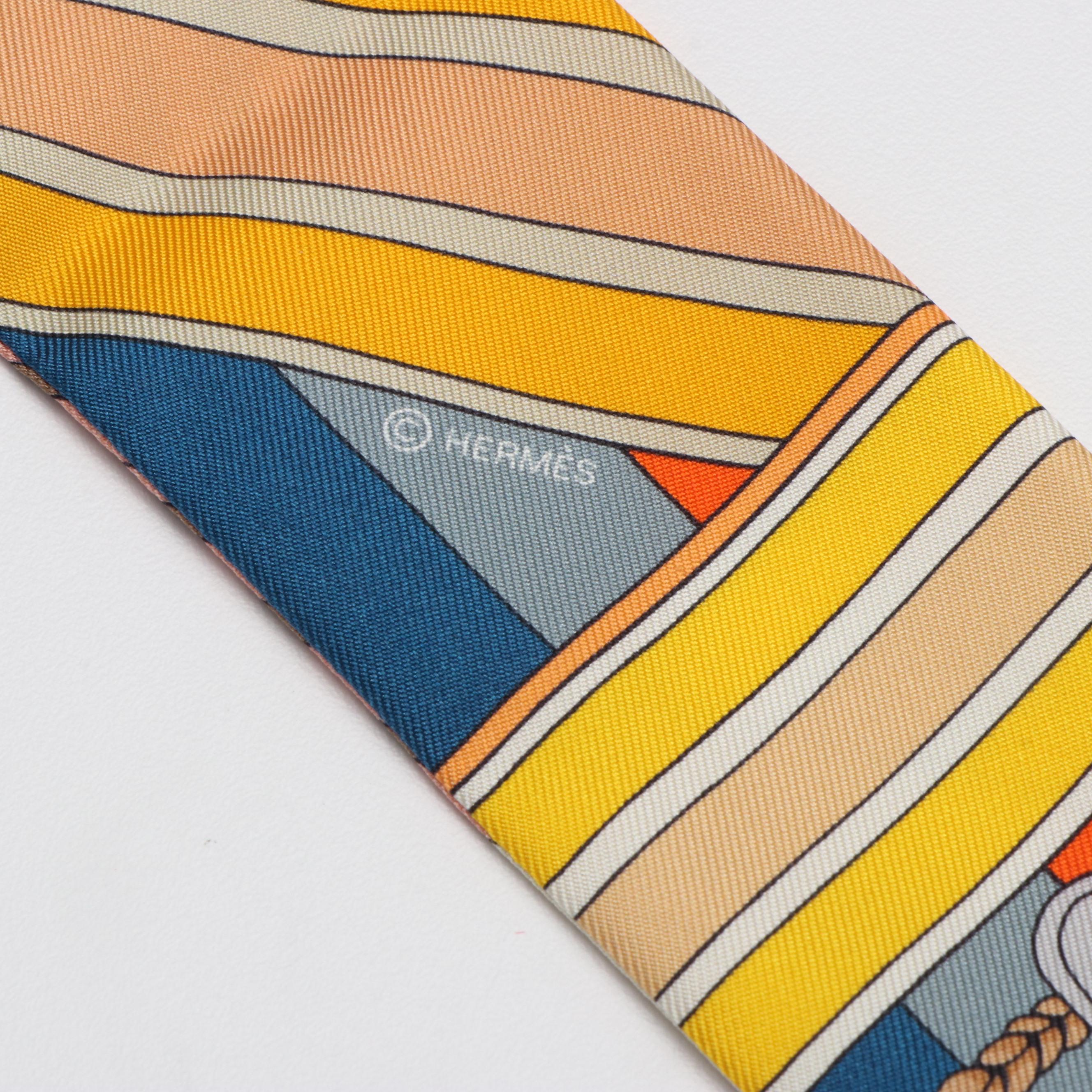 Hermès Silk Twilly with Equestrian Motif