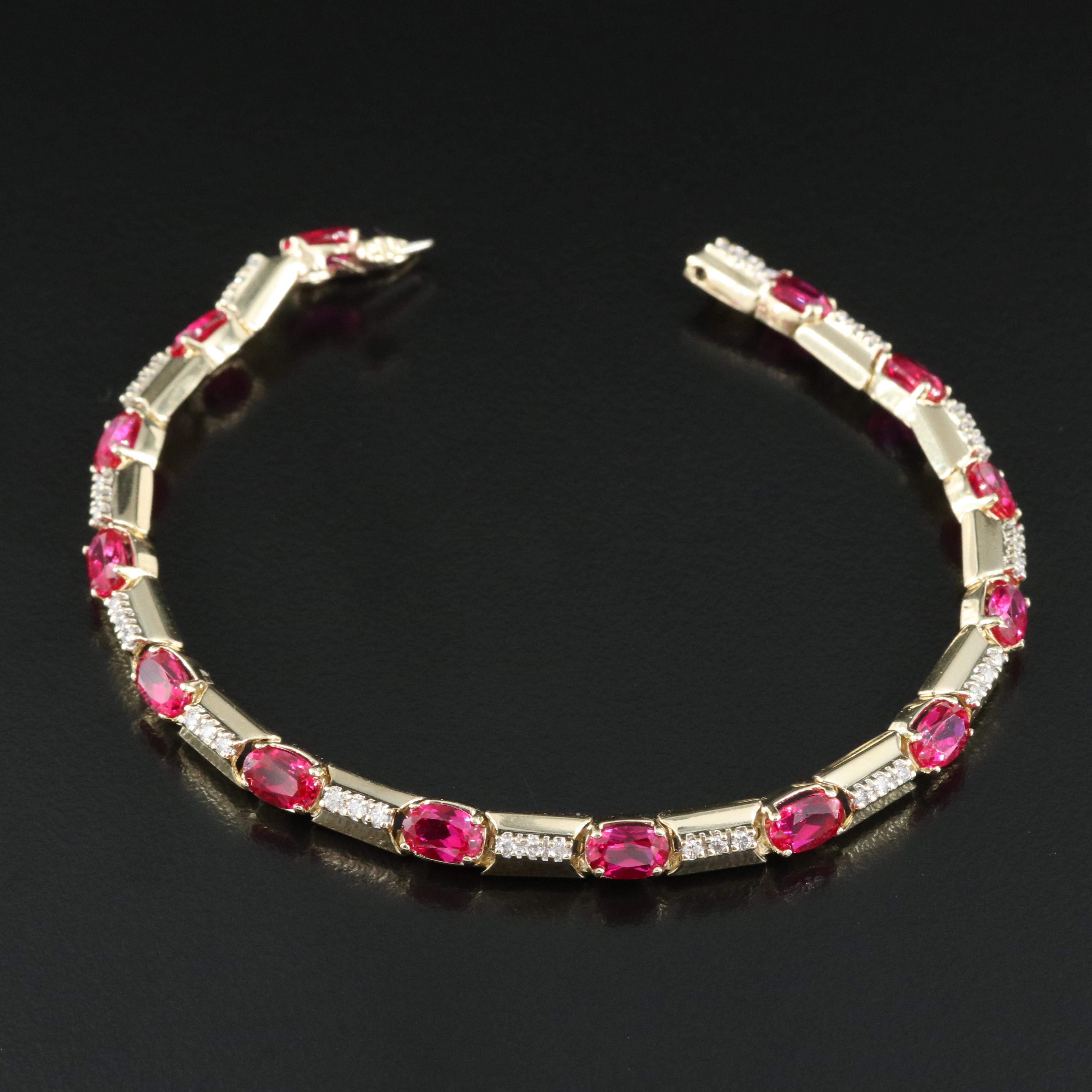14K Ruby and Diamond Bracelet