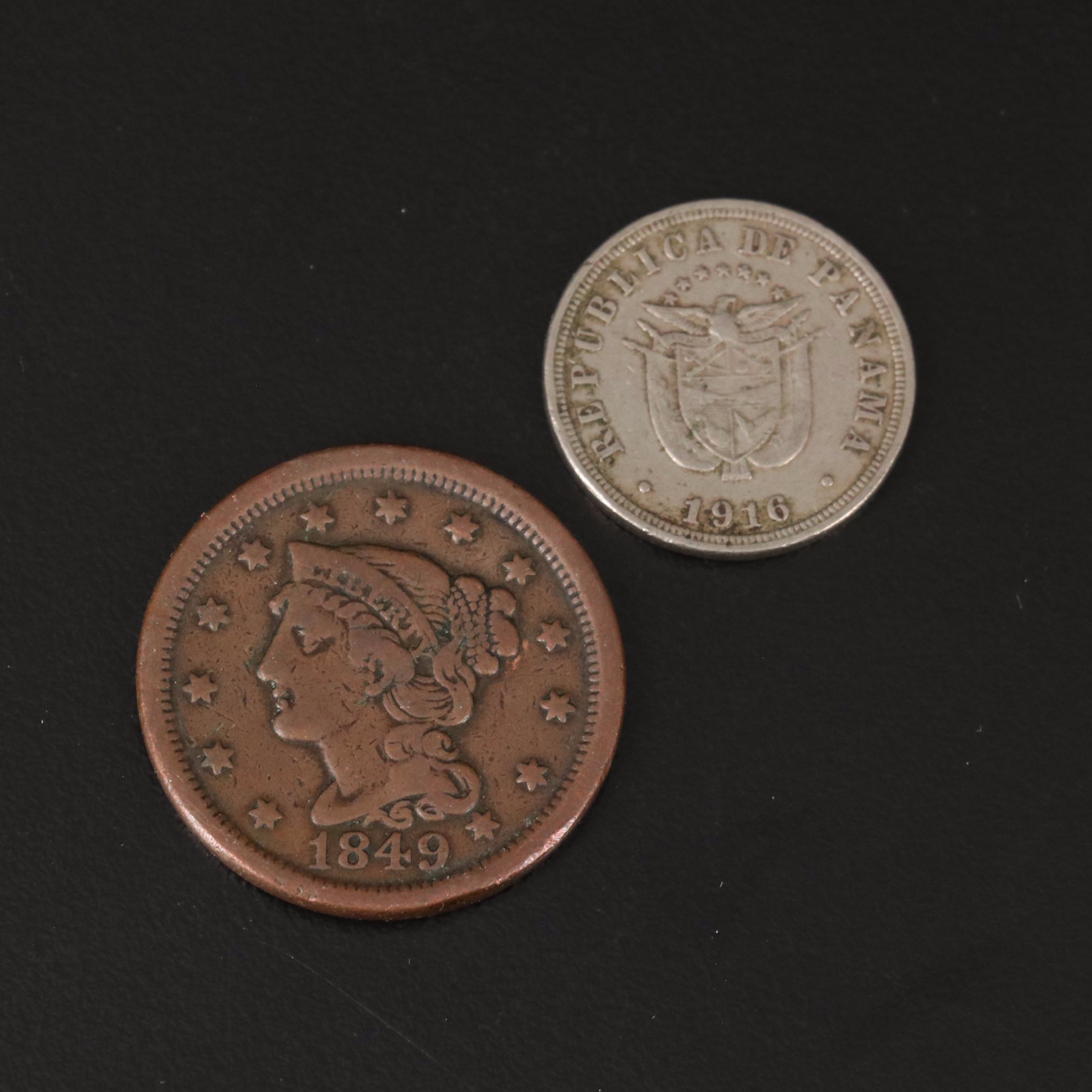 Assortment of U.S. Coins, Foreign Coins and Gaming Tokens, Including Silver