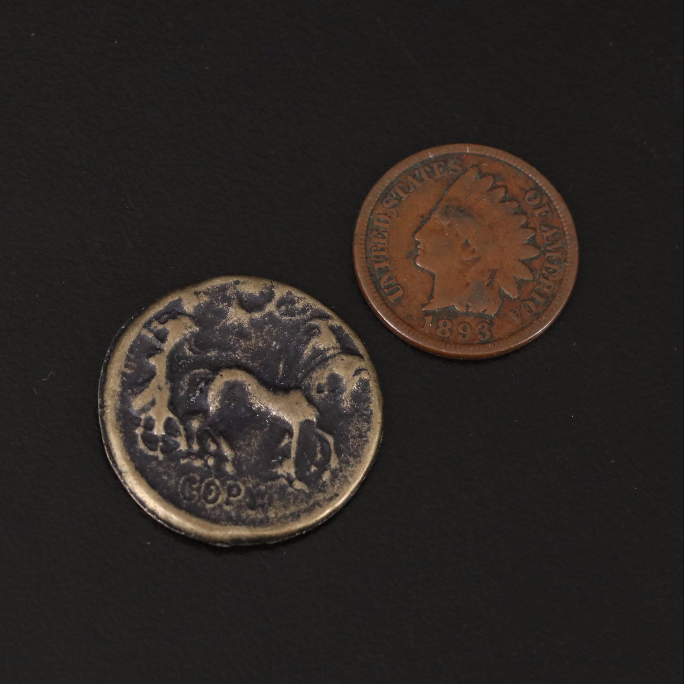 Assortment of U.S. Coins, Foreign Coins and Gaming Tokens, Including Silver