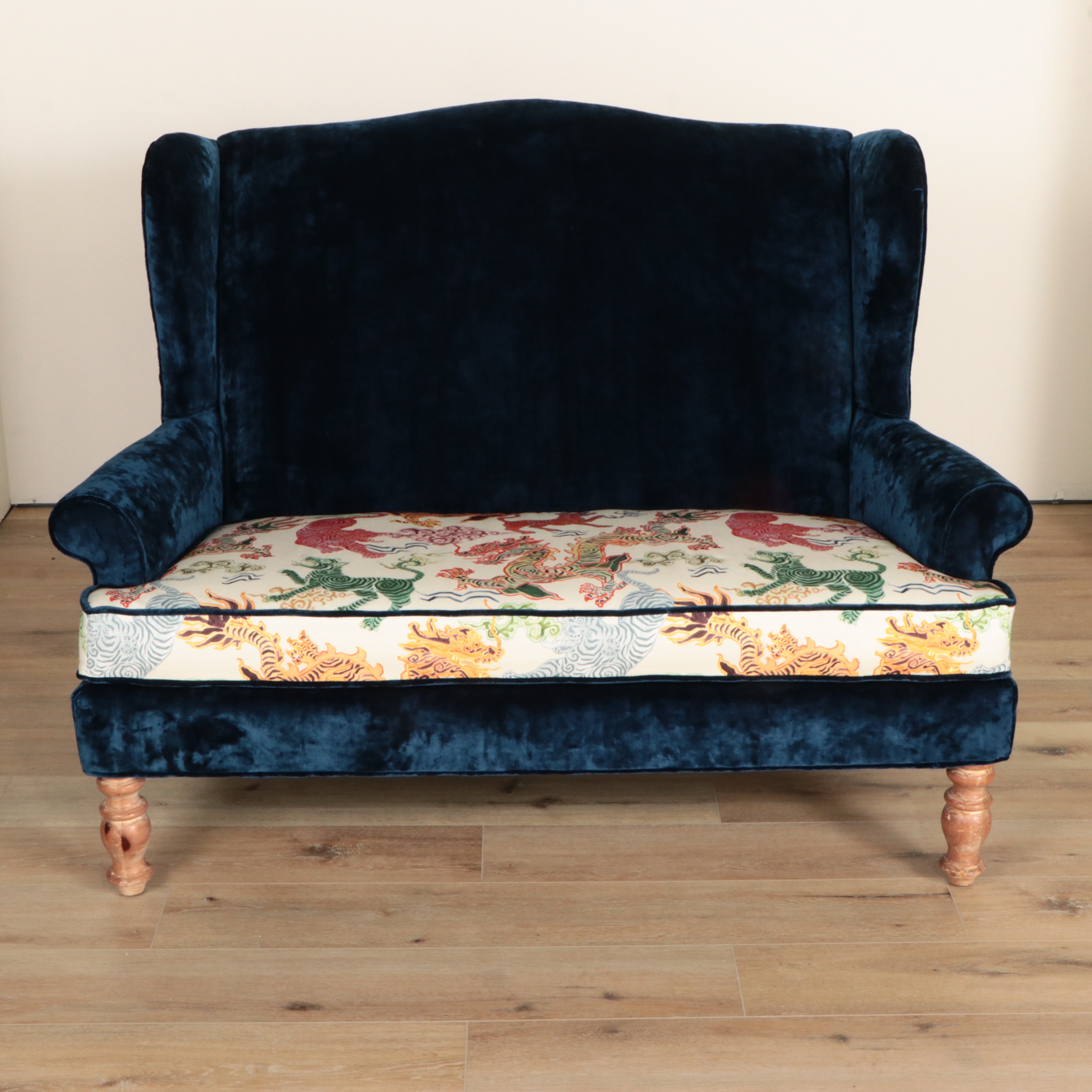 Broyhill Custom Dual-Upholstered Wingback Settee