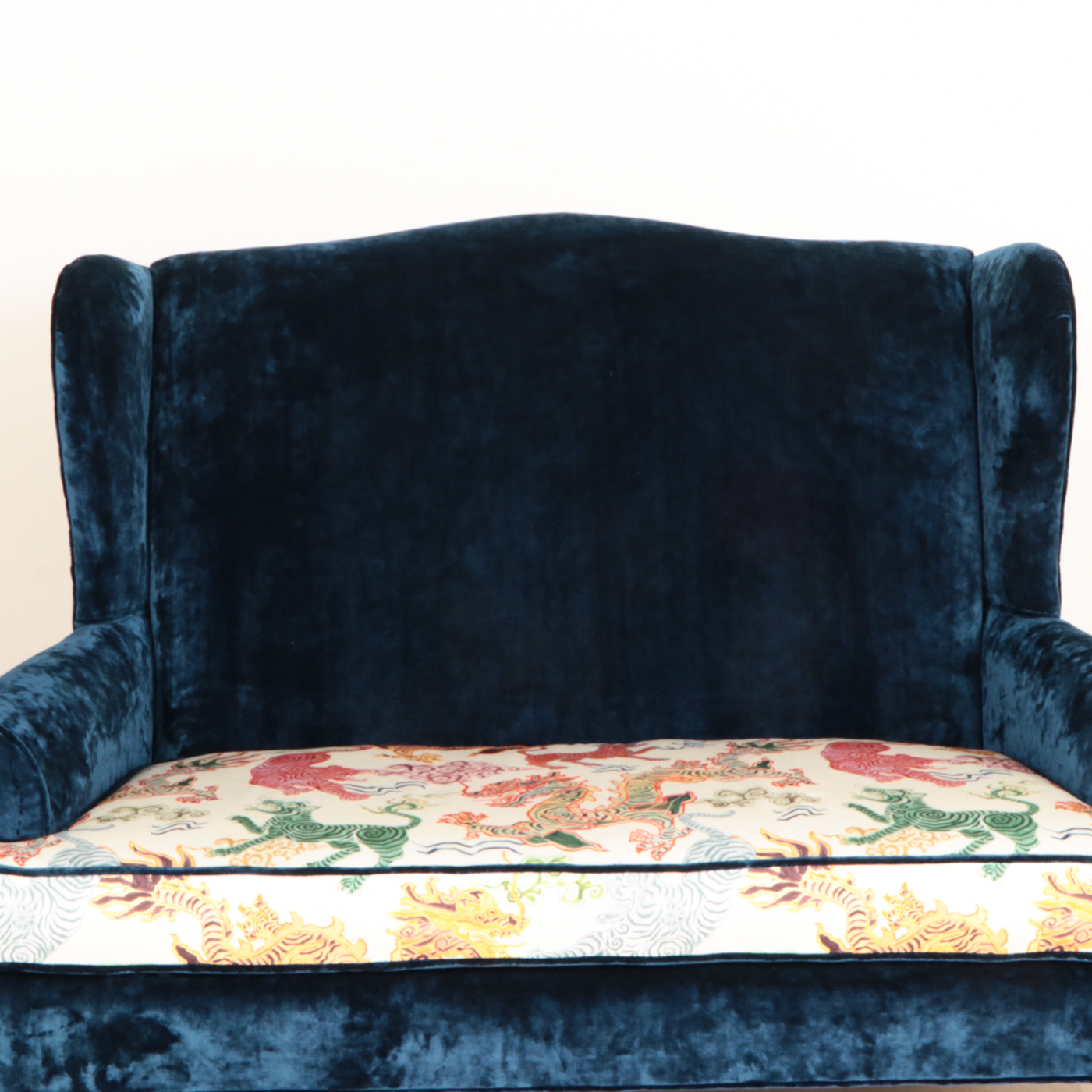 Broyhill Custom Dual-Upholstered Wingback Settee