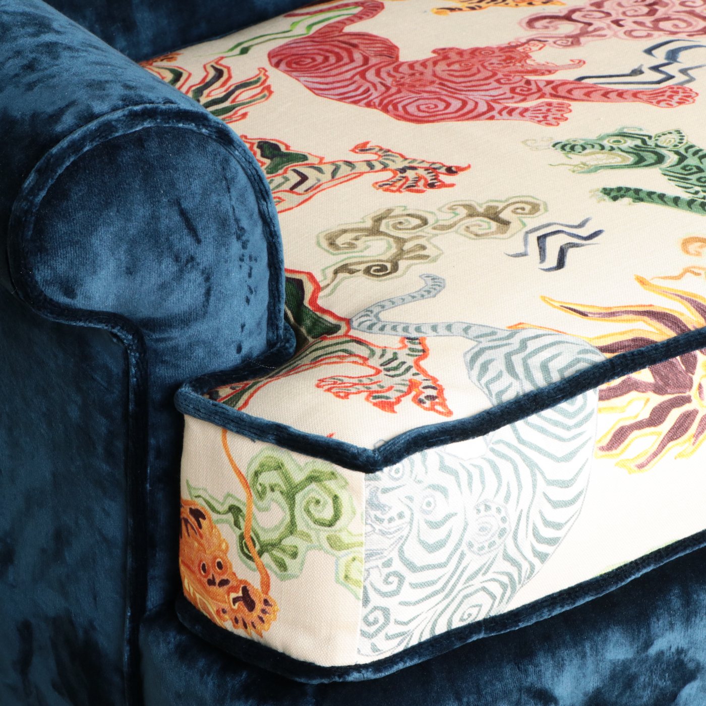 Broyhill Custom Dual-Upholstered Wingback Settee