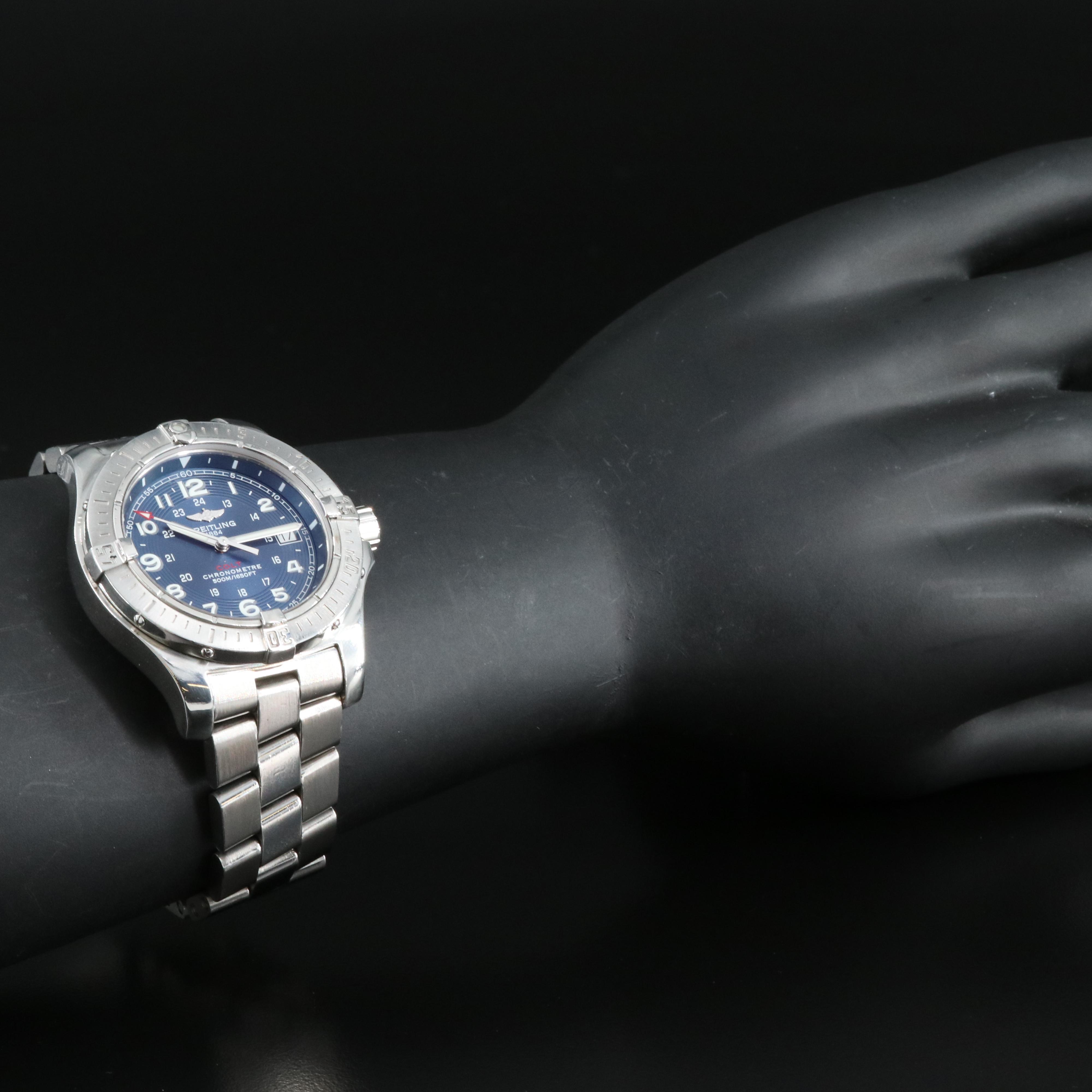 Breitling Colt Blue Dial Quartz Chronometer Watch