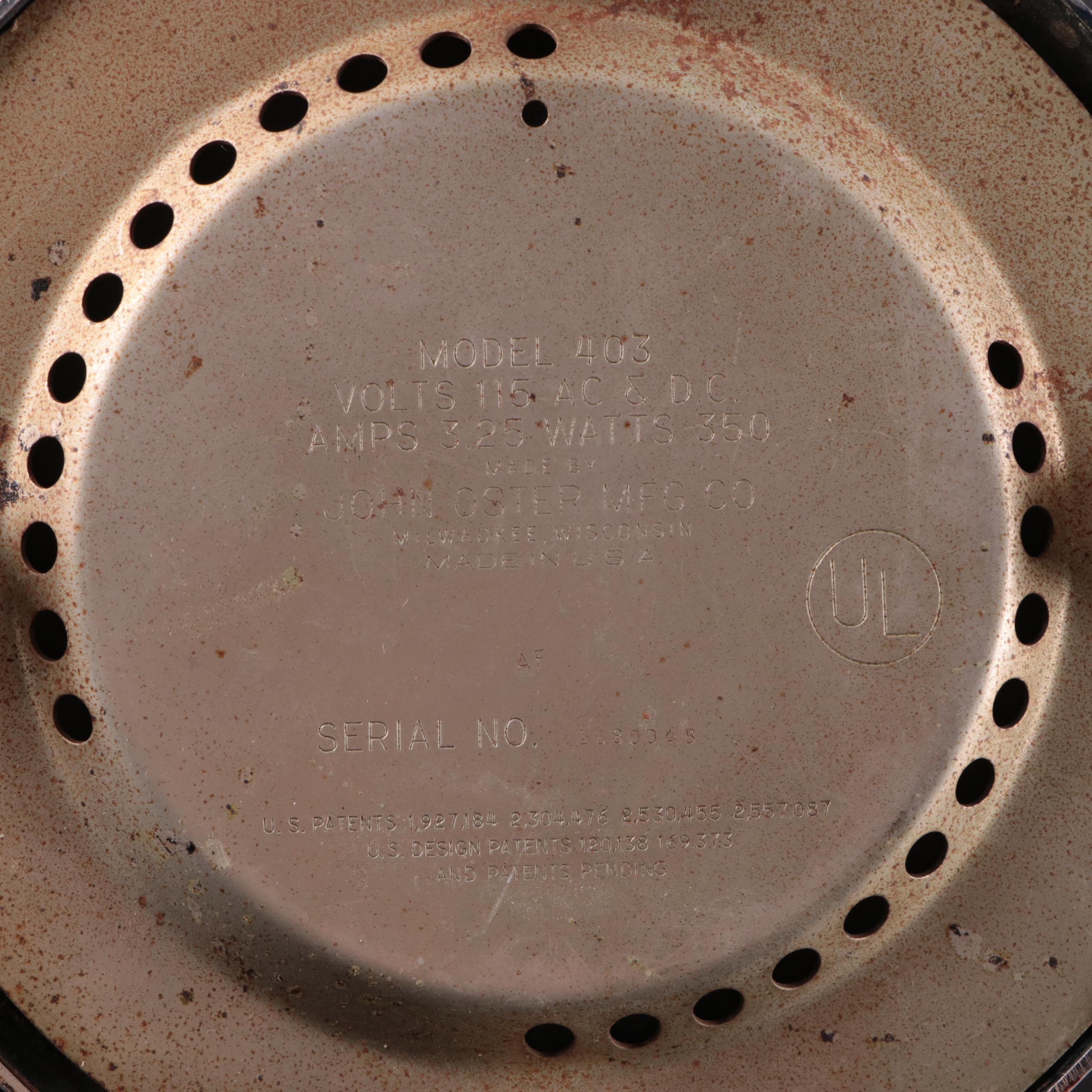 Oster Model 403 Osterizer Deluxe Blender