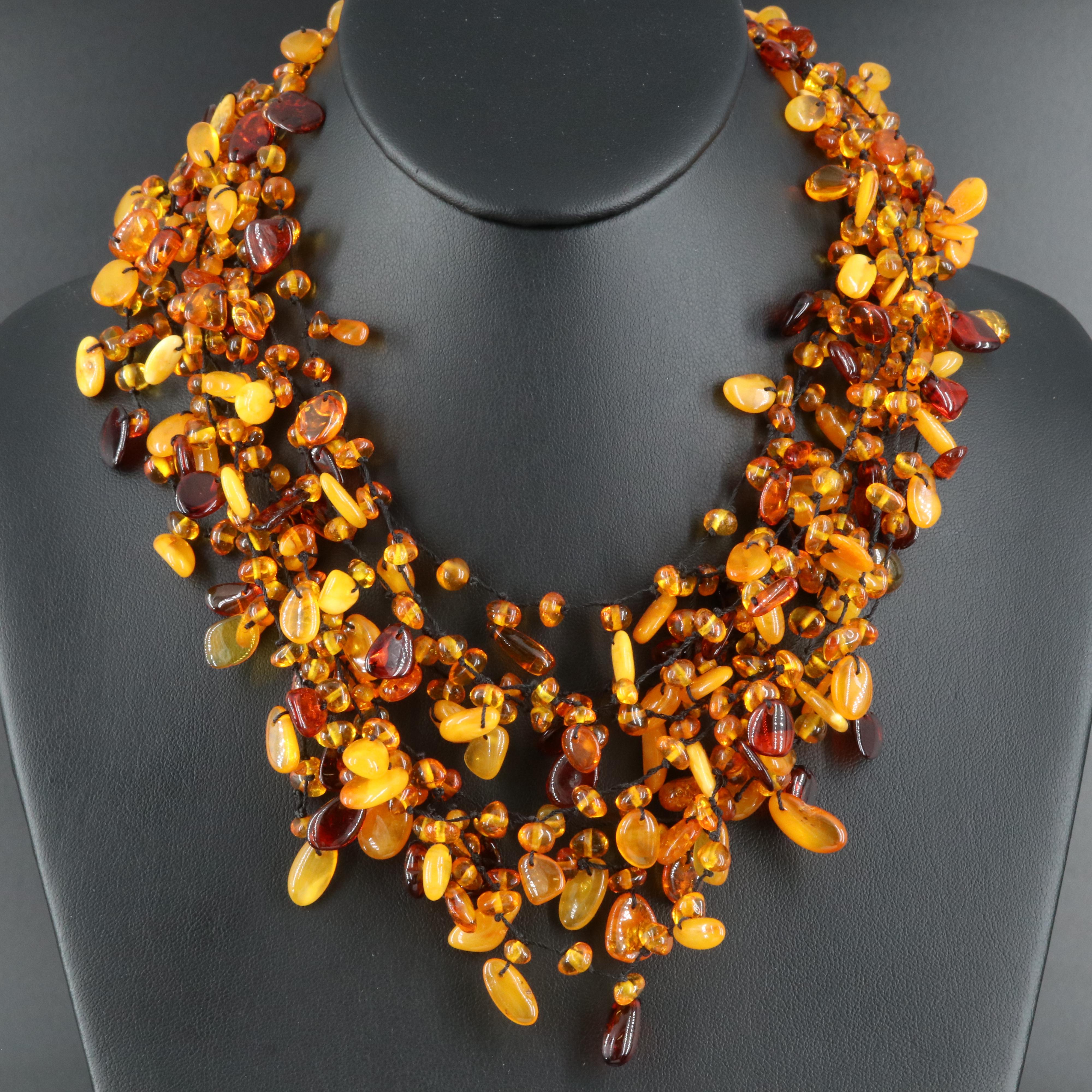 Multi Strand Copal and Amber Necklace